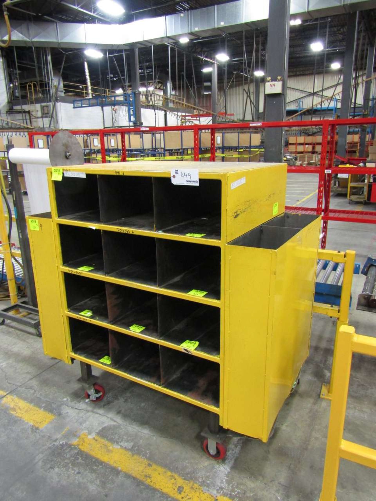 Rolling Storage Cart with 12 Cubbyholes