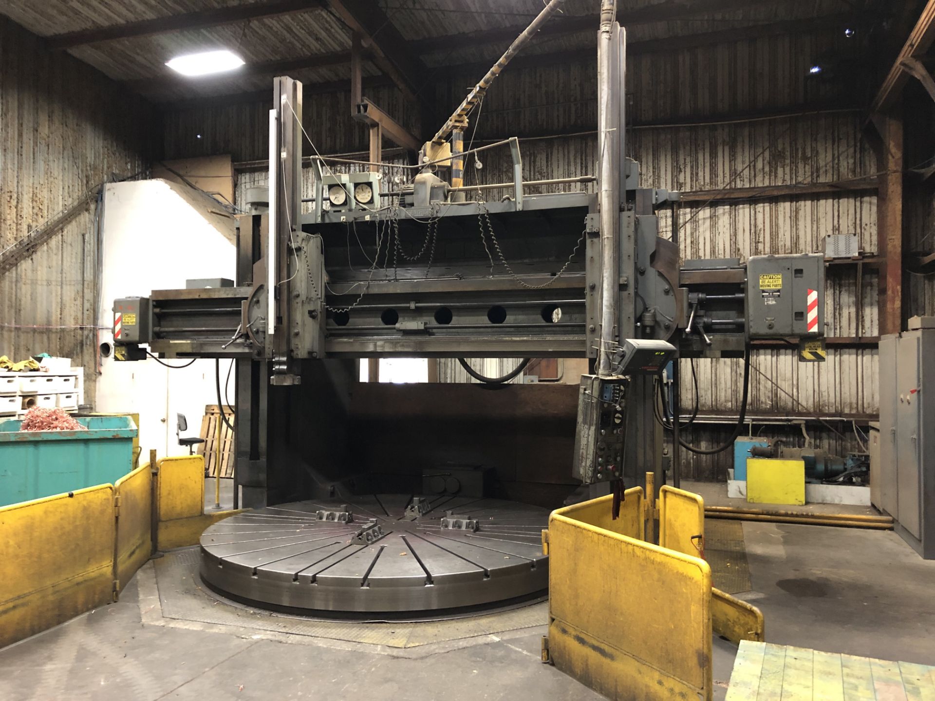 Betts/Farrel 144" Double Column Vertical Boring Mill 144" Diameter Turntable w/ (4) Top Jaws, (2)