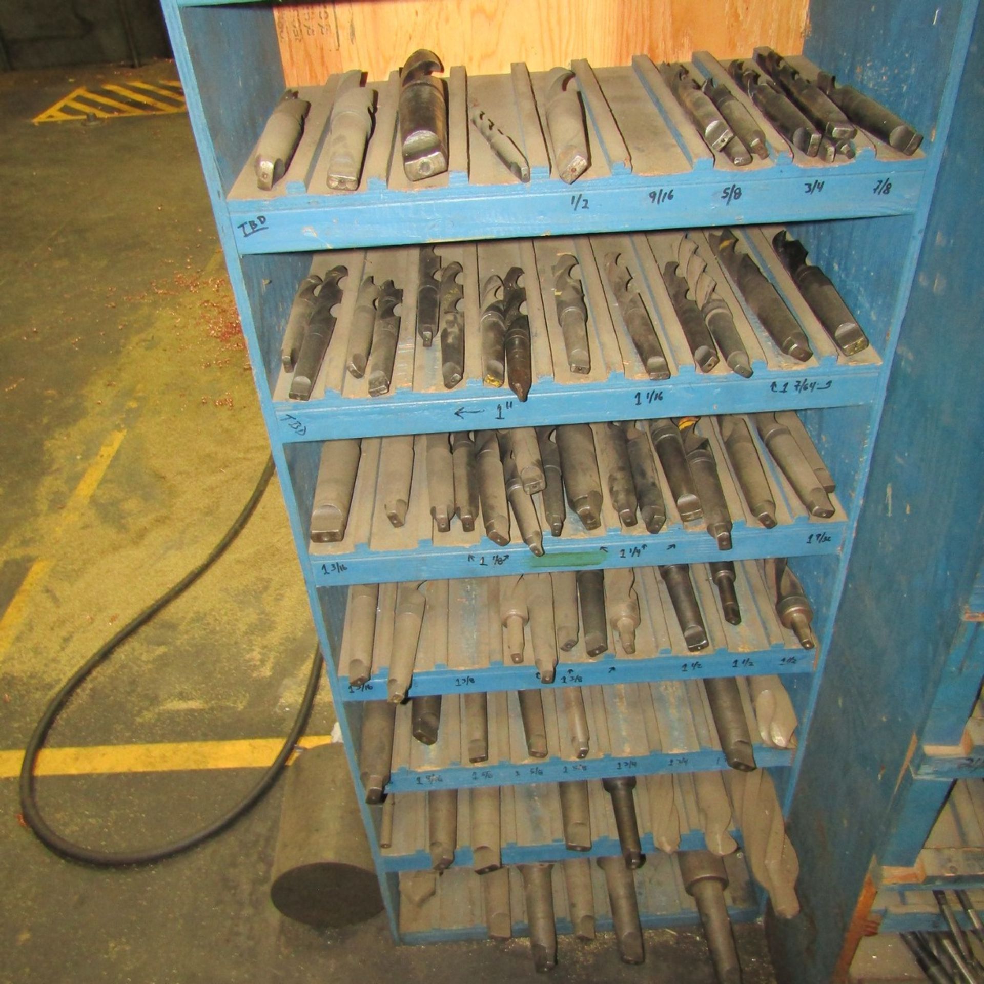Lot of Assorted Size Drill Bits with Custom 76" x 72" Tool Cabinet - Image 3 of 8