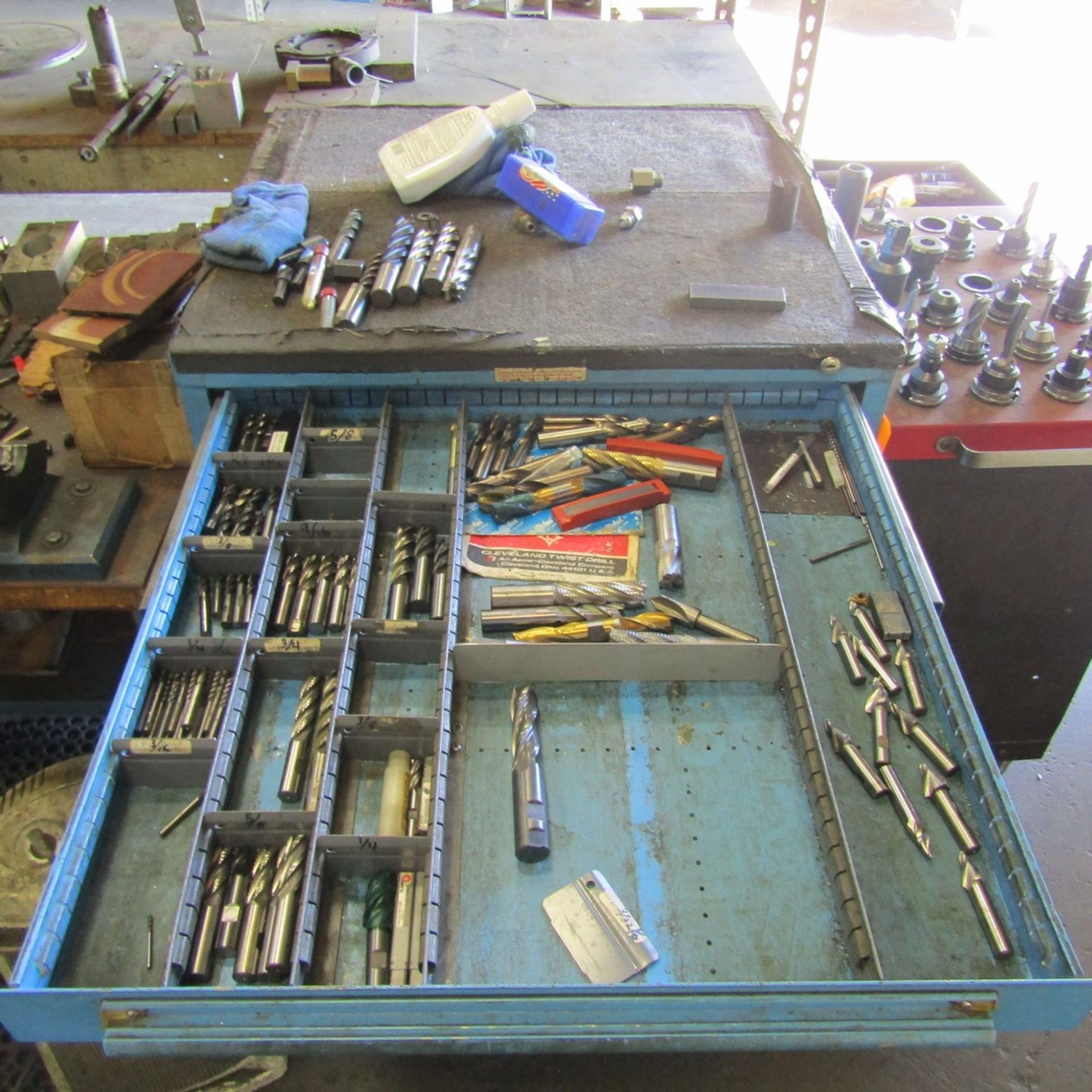 9-Drawer Heavy Duty Parts Cabinet with Contents to Include; Drill Bits, Cutter Bits, Bolts, Holders, - Image 2 of 5