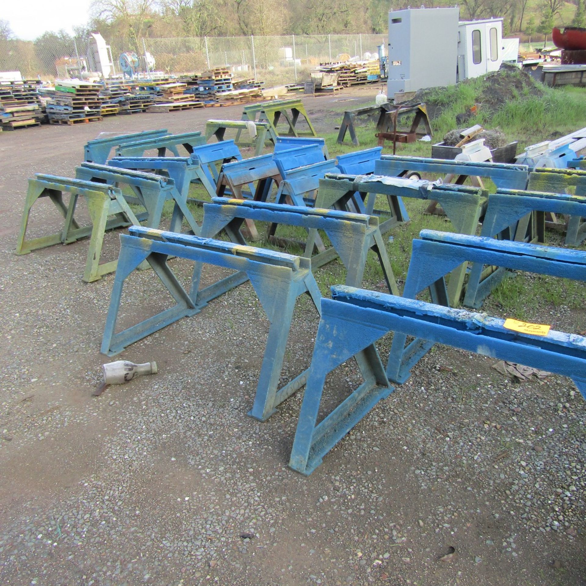 Lot of Assorted Size Saw Horses (for Paint Booth)