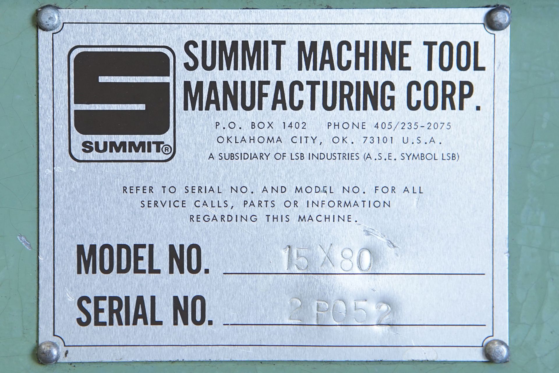 16"/24" Swing x 80" Center Summit Engine Lathe Taper Metal Turning Machine - Located In: - Image 13 of 13