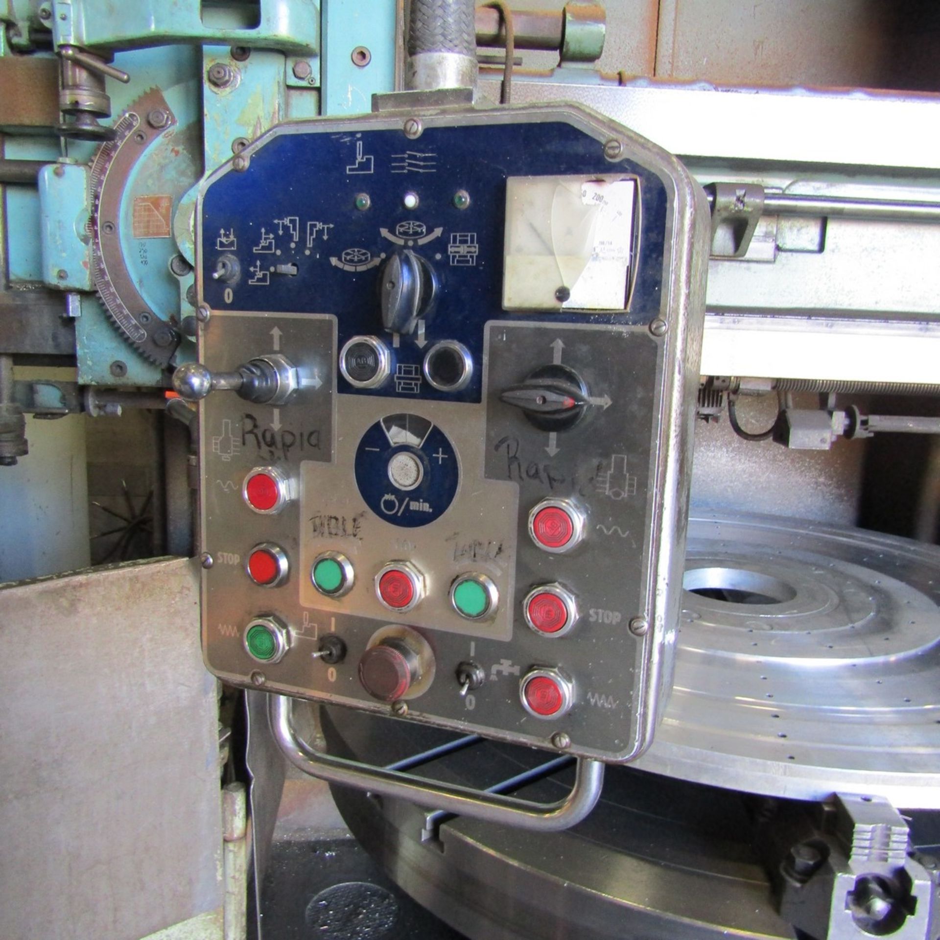 TOS, Mdl: SK16 64" Double Column Vertical Boring Mill 64" 4-Jaw Turn Table, 66.93" Swing When - Image 3 of 11