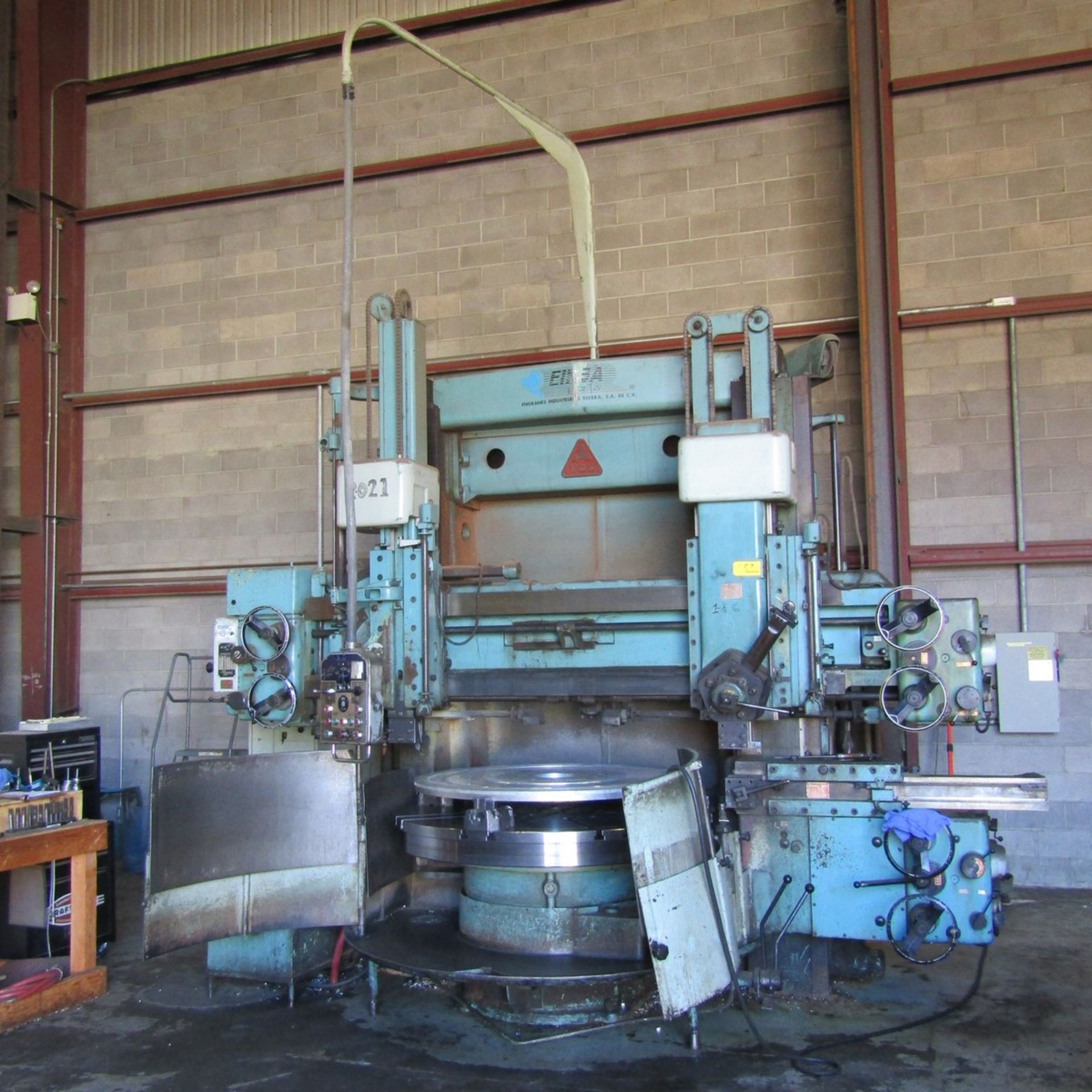 TOS, Mdl: SK16 64" Double Column Vertical Boring Mill 64" 4-Jaw Turn Table, 66.93" Swing When