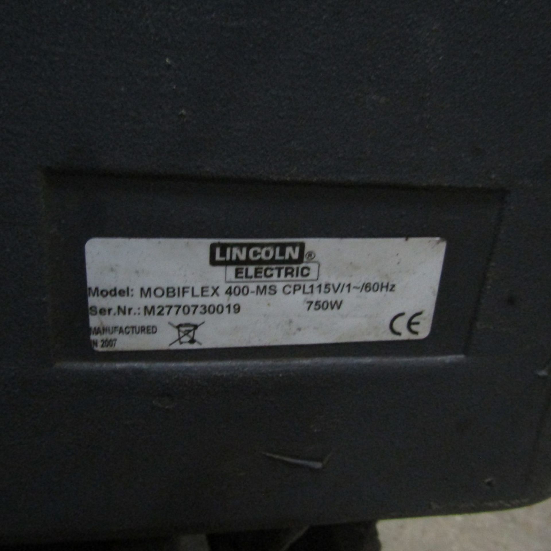 Lincoln, Mdl: Mobiflex 400-MS Portable Fume Extractor 115 V, 1 Ph., 60 Hz, S/N: M2770730019 - Image 3 of 3