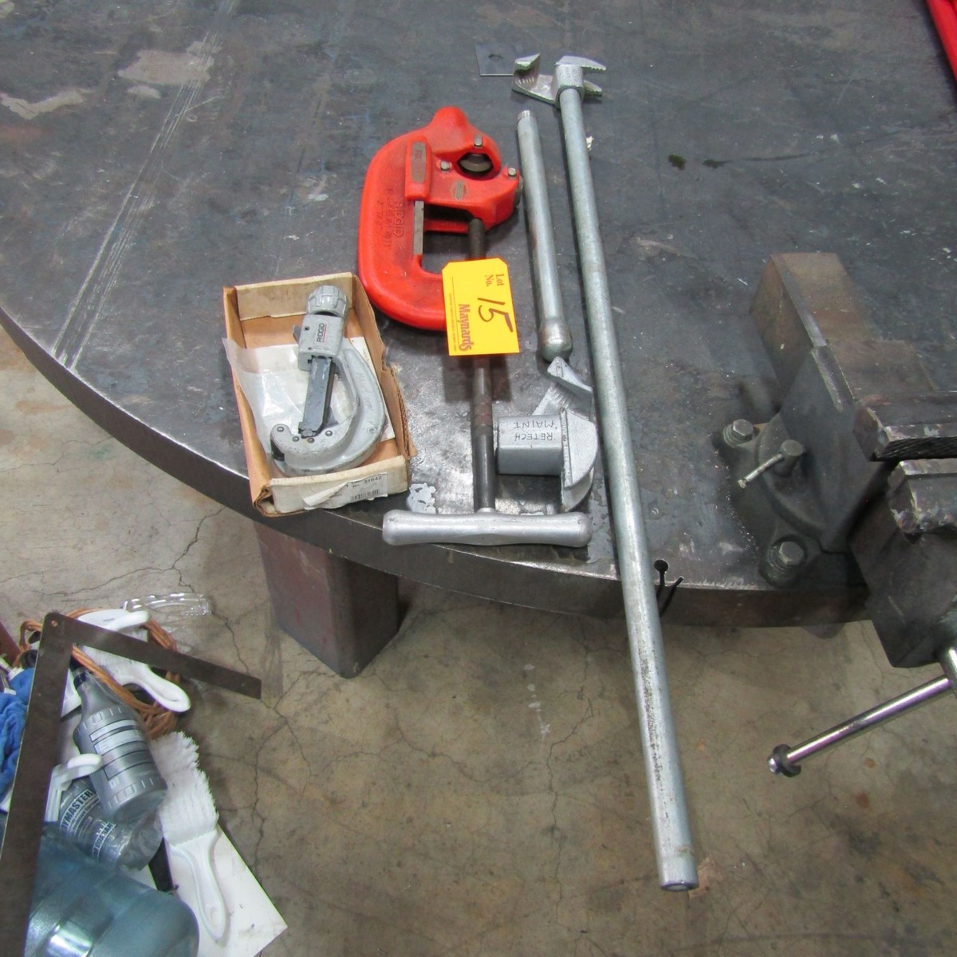 Lot of Pipe Equipment to Include: (1) Rigid Model 4-2 2" to 4" Pipe Cutter with Extended Arm, (1)