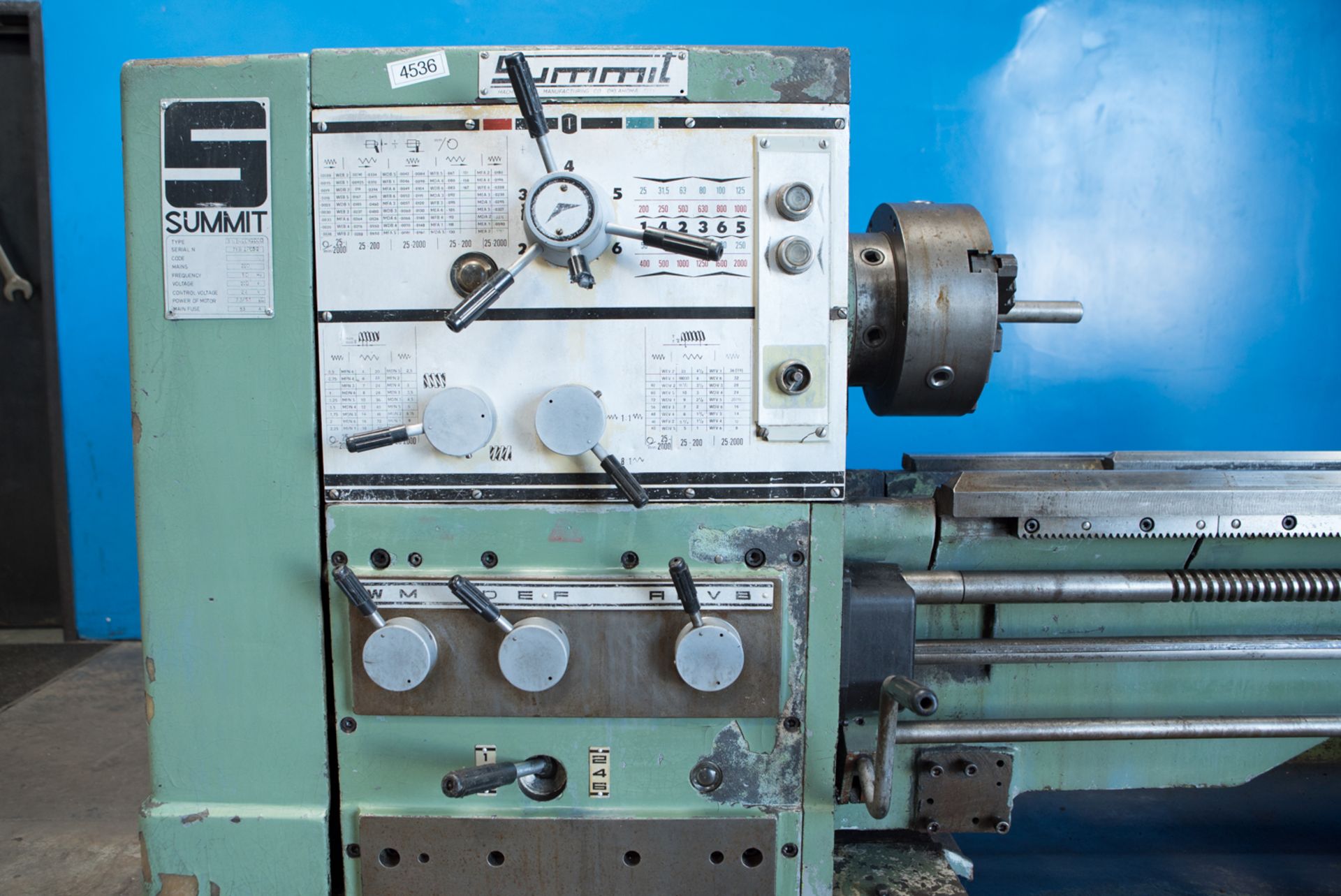 16"/24" Swing x 80" Center Summit Engine Lathe Taper Metal Turning Machine - Located In: - Image 7 of 13