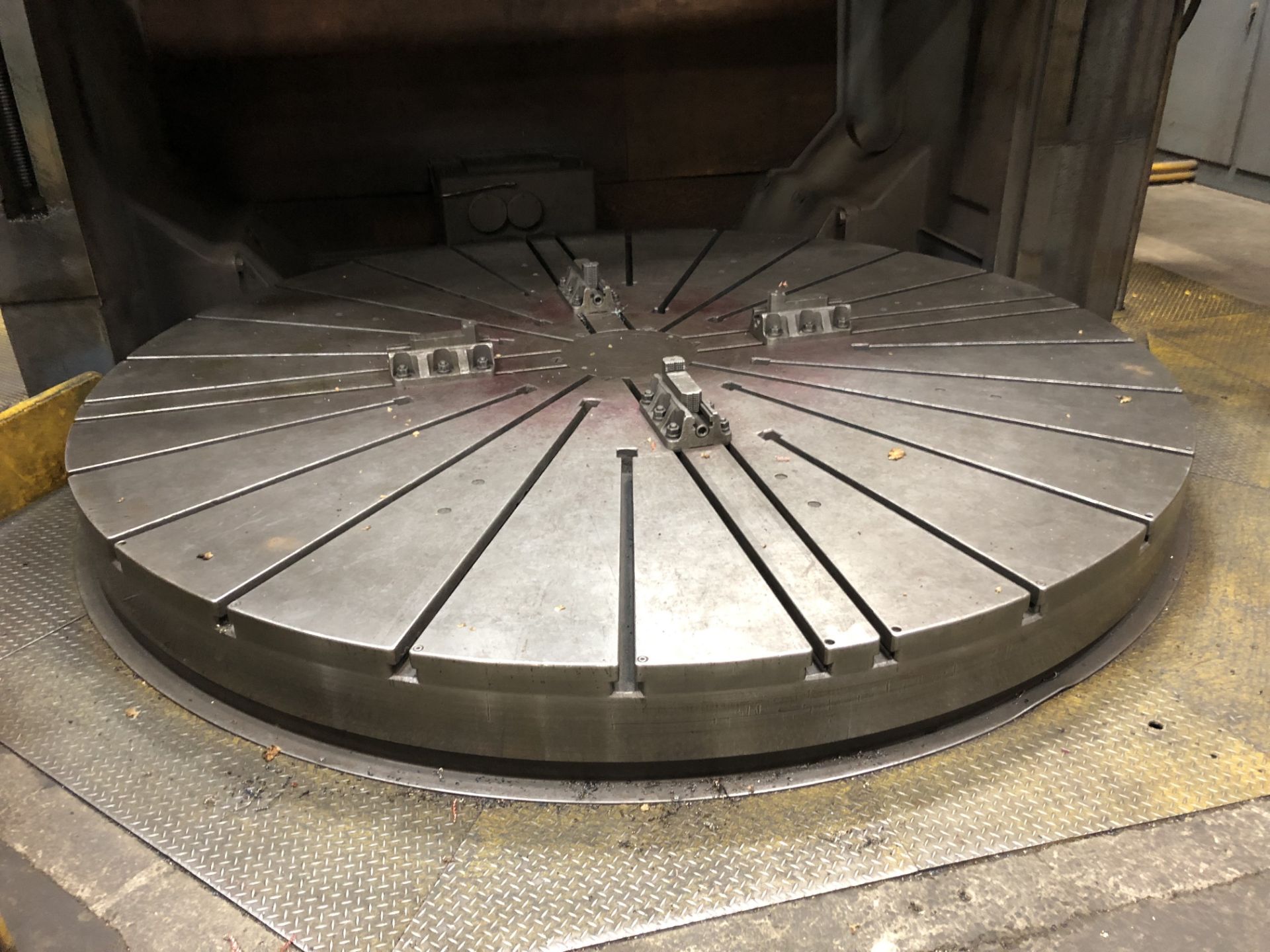 Betts/Farrel 144" Double Column Vertical Boring Mill 144" Diameter Turntable w/ (4) Top Jaws, (2) - Image 2 of 14