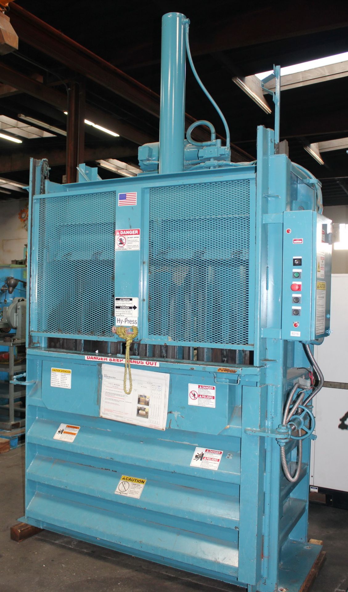 60" x 30" x 48" Marathon Vertical Hyd. Baler Compactor V-6030HD 10 HP - Located In: Huntington Park,