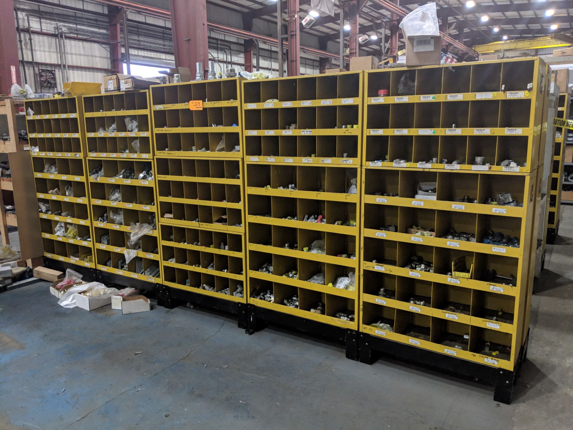 Parts Cabinets with Contents to Include: Pipe Joints, Adapters, T-Splitters, Elbows, Etc.