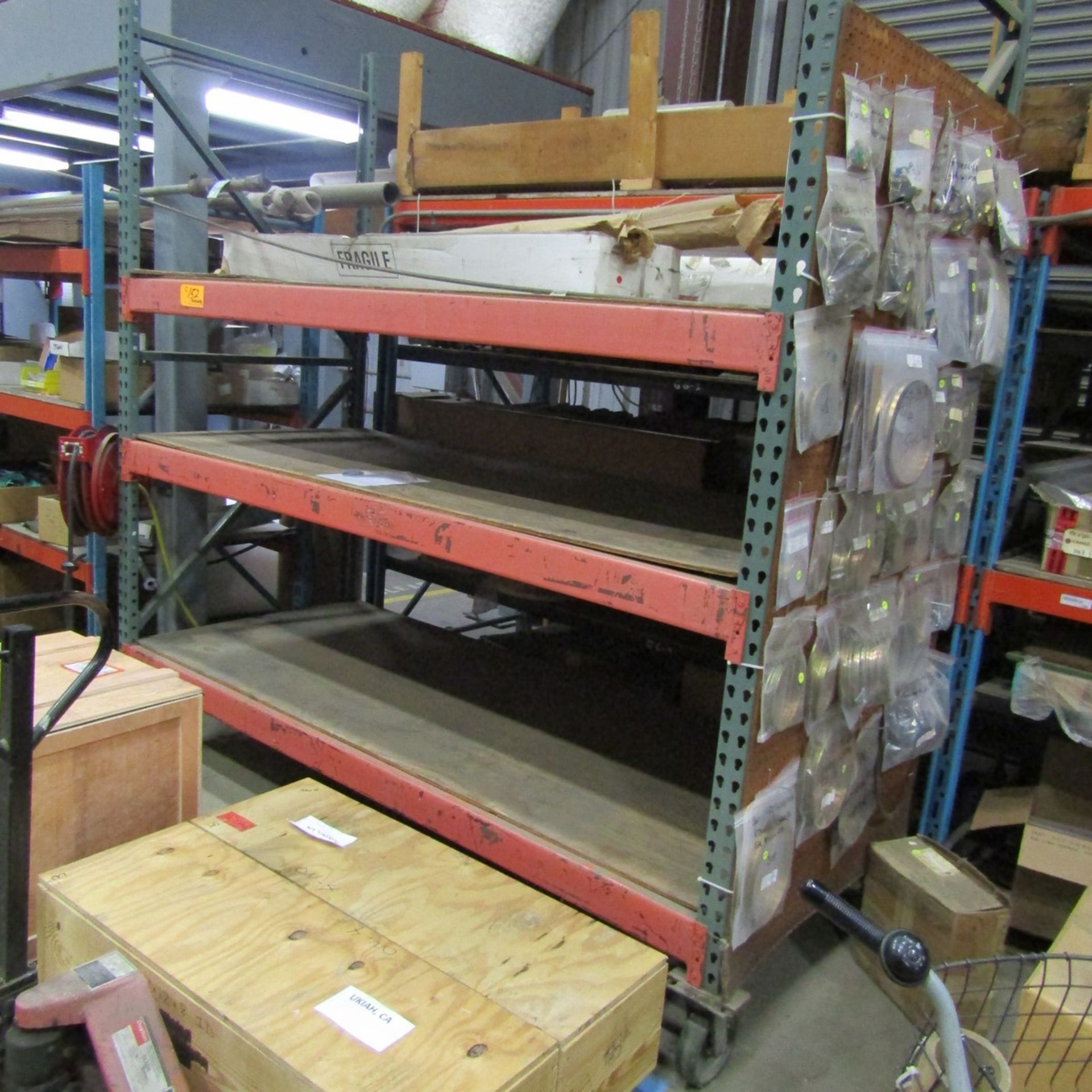 Sections of Pallet Racking to Include: (2) 8' Up Rights, (3) 6' Up Rights, (18) 8' Cross Members,