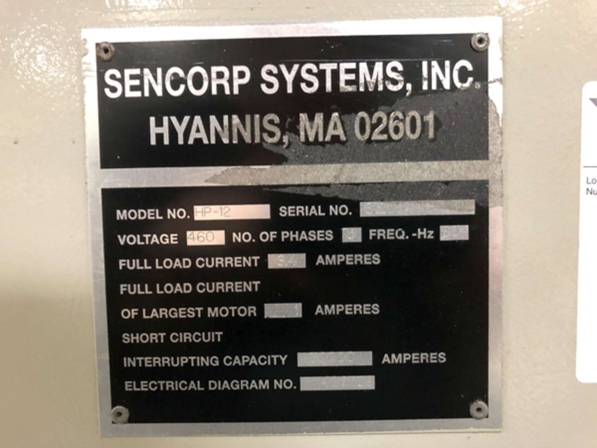 Sencorp Blister Sealer, Model HP12, Allen-Bradley Control, Sealing Area: 22" L to R, 10" F to B, S/N - Image 10 of 10