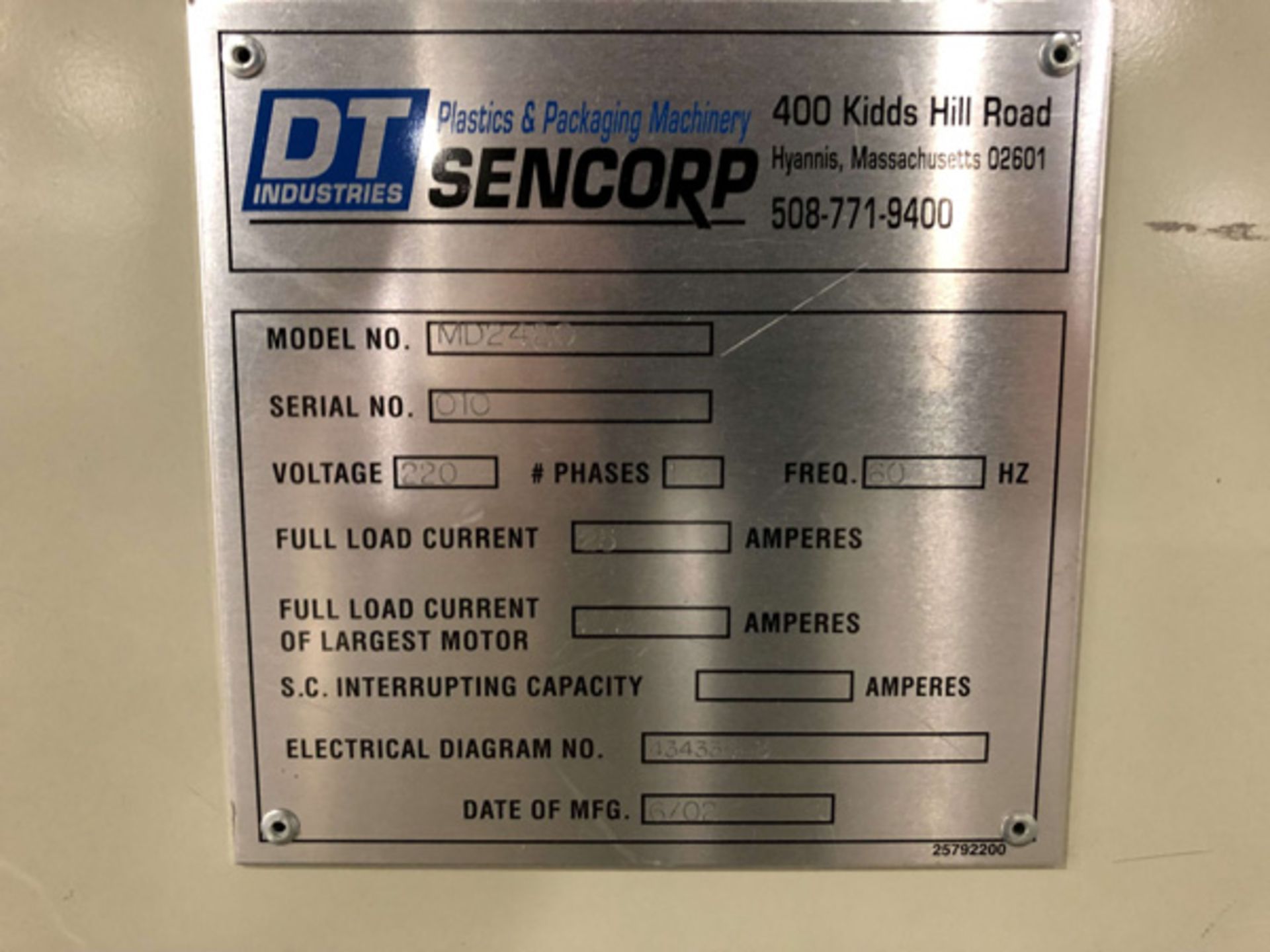 Sencorp Shuttle Tray Sealer (2002), Seal Area: 24" x 20", Model MD2420, S/N 010 - Image 7 of 7