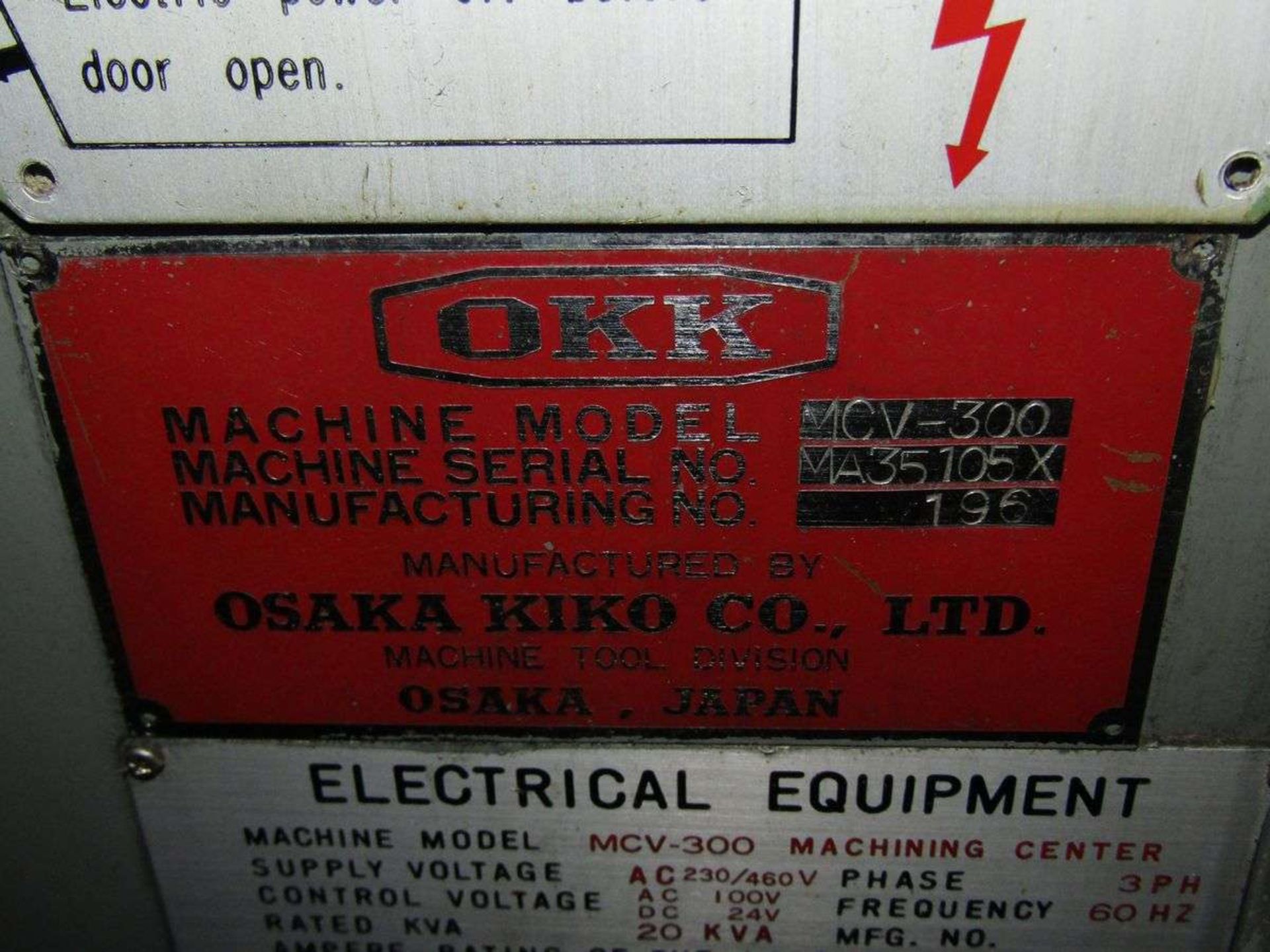 OKK MCV-300 CNC Vertical Machining Center - Image 8 of 9