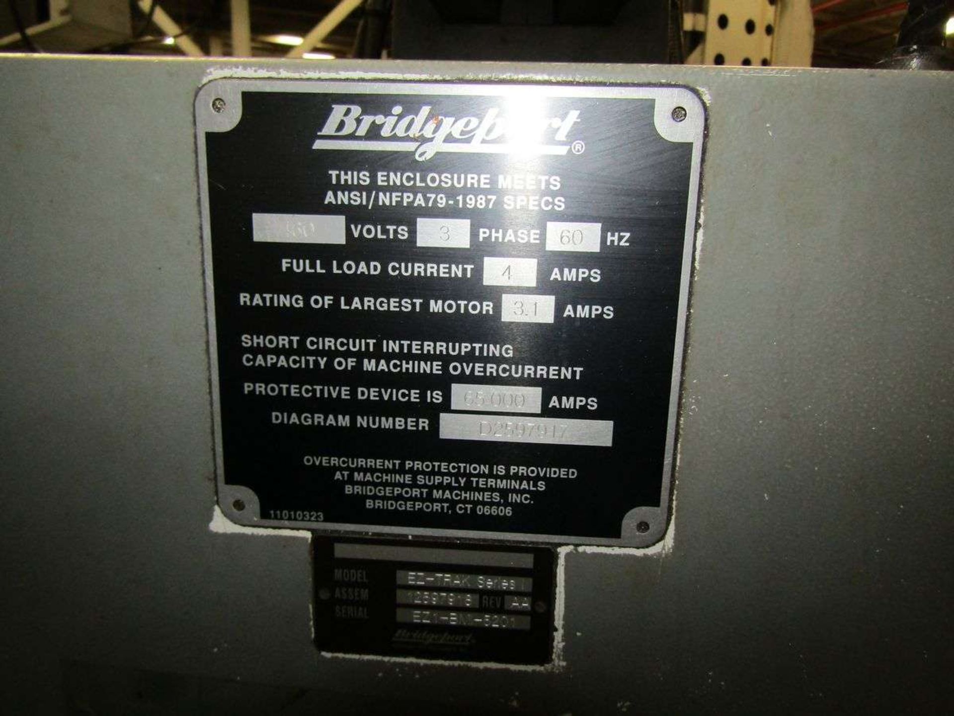 Bridgeport EZTrack Series 1 3-Axis CNC Vertical Milling Machine - Image 9 of 10