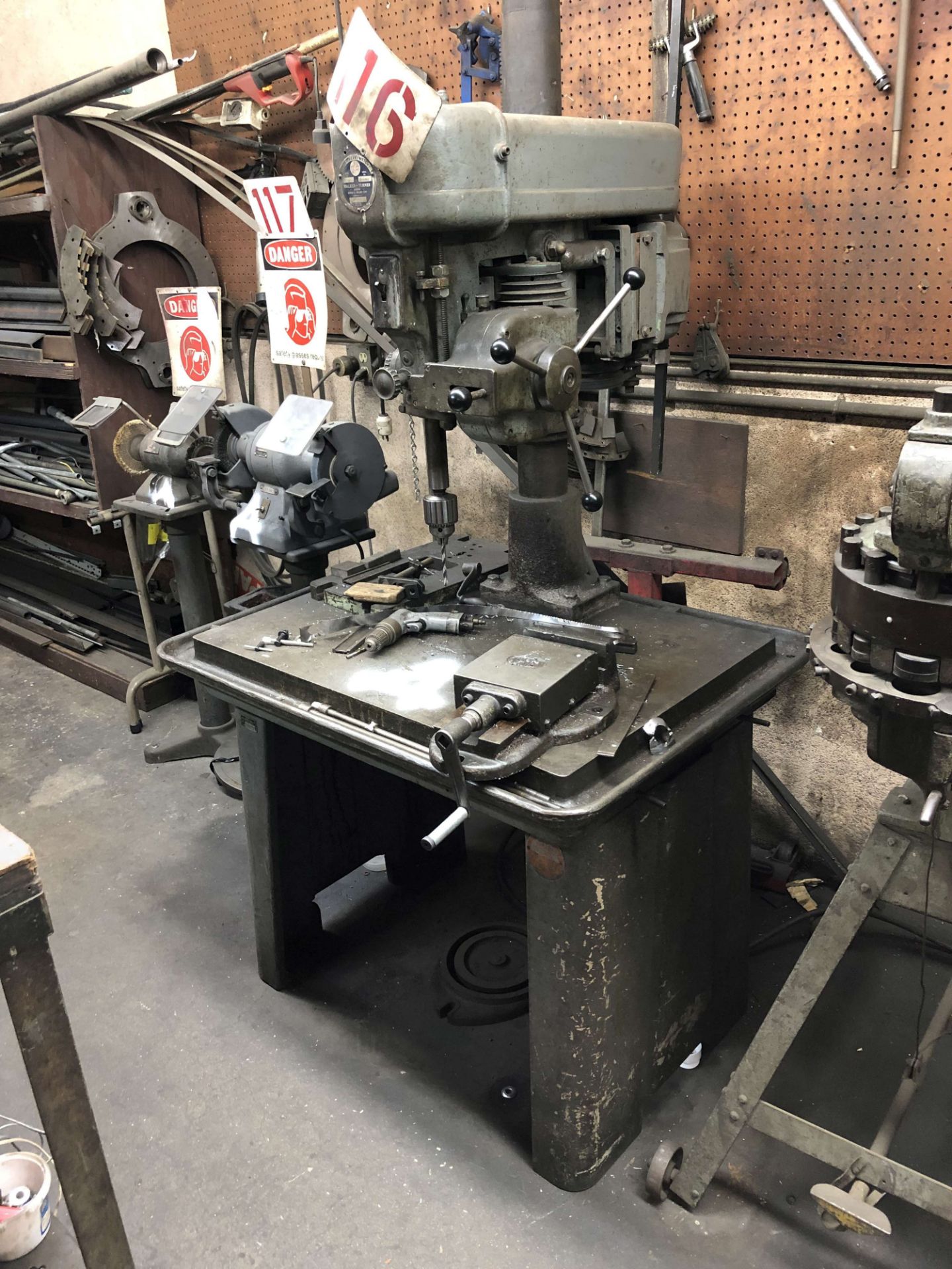 Walker-Turner 18" Drill Press, Table: 35-1/2" L to R, 24-1/2" F to B, Model 1143-24, S/N 0000221