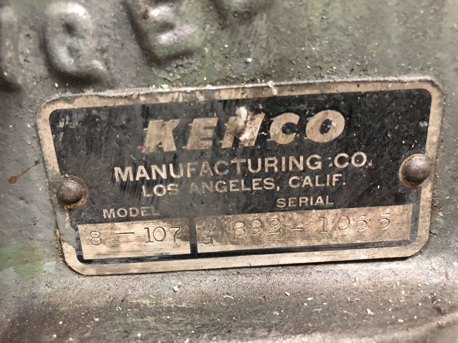 Kenco 8 Ton OBI Punch Press, Model 8-107, Electric Foot Pedal, S/N G892-1065 - Image 2 of 2