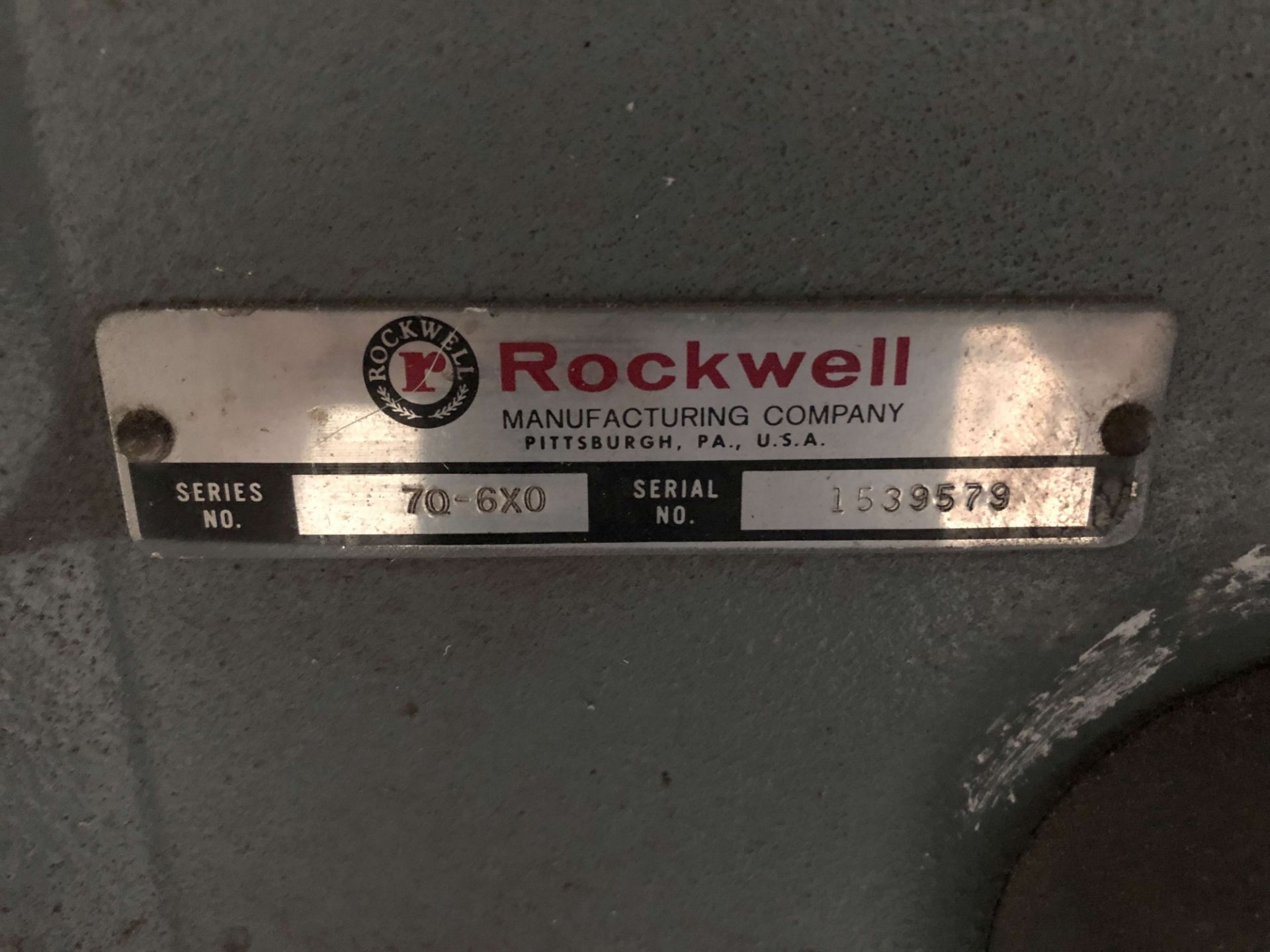 Rockwell/Delta 20" Floor Drill Press, Series No. 70-6X0, 200-2000 RPM, S/N 1539579 - Image 3 of 3