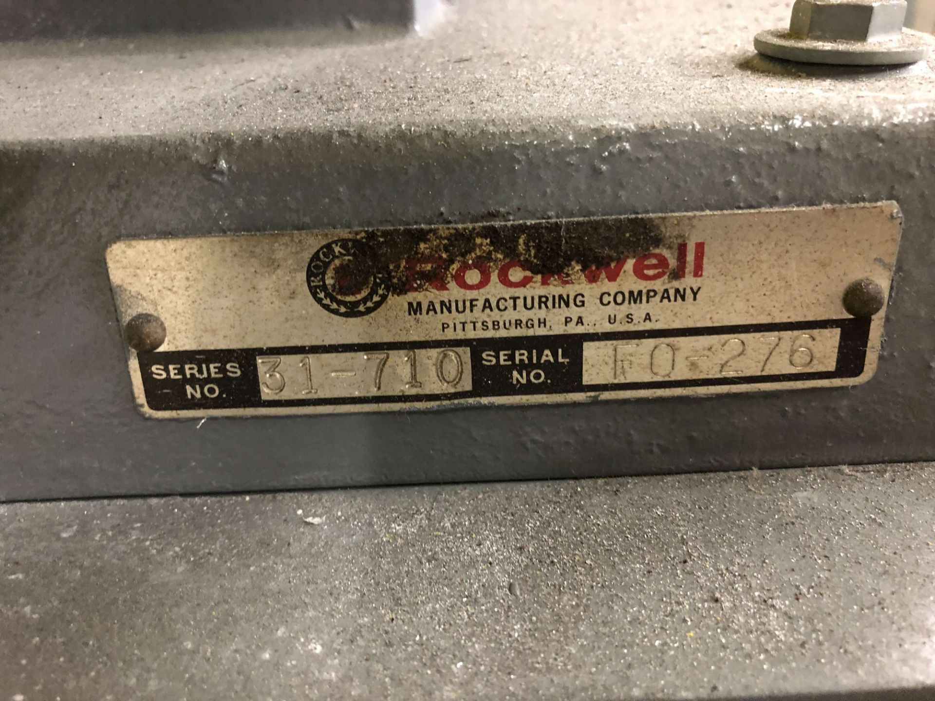 Rockwell/Delta 6" Vertical Belt Sander & 12" Disc Sander, Series No. 31-710, S/N F0-276 - Image 2 of 2