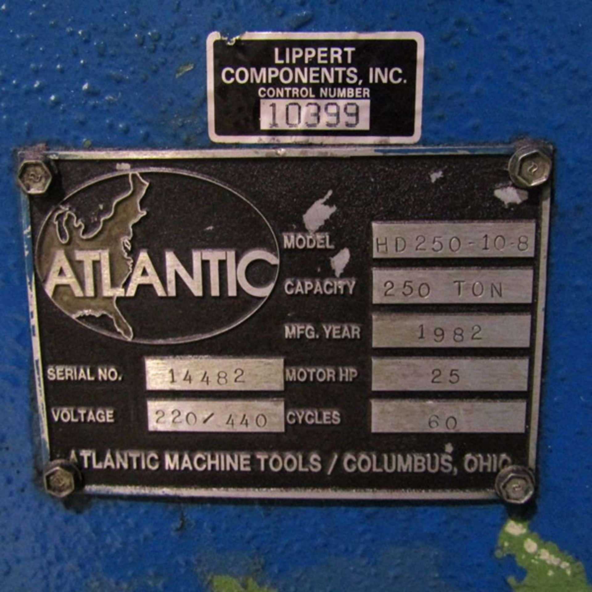 Atlantic Hyd. Press Brake, 250-Ton x 10' - Located In Painesville, OH - 8420 - Image 8 of 8