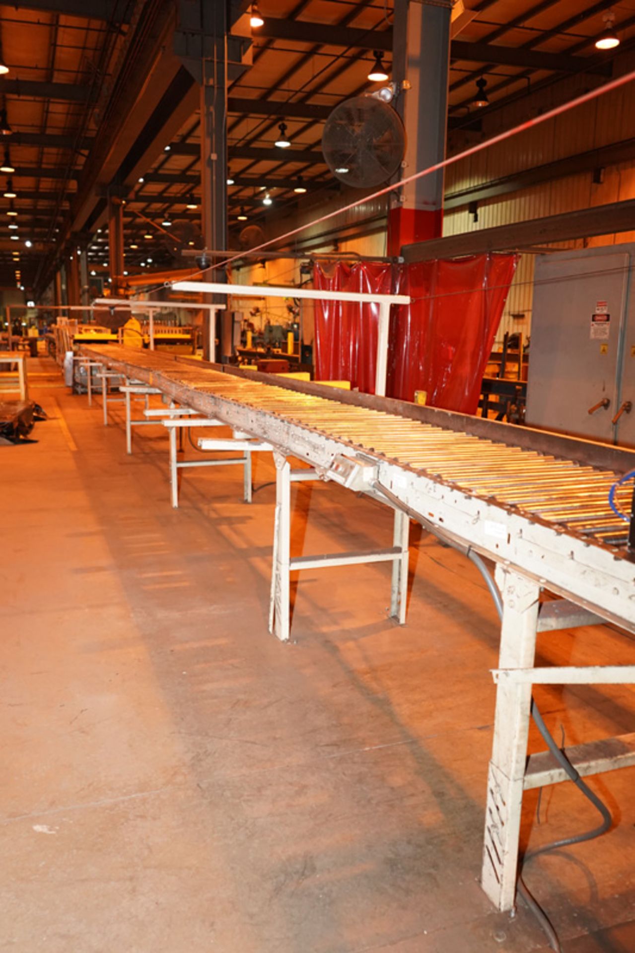 Uniflo 24'' Wide Powered Roller Conveyor 60 Ft Length, S/N: 37085001