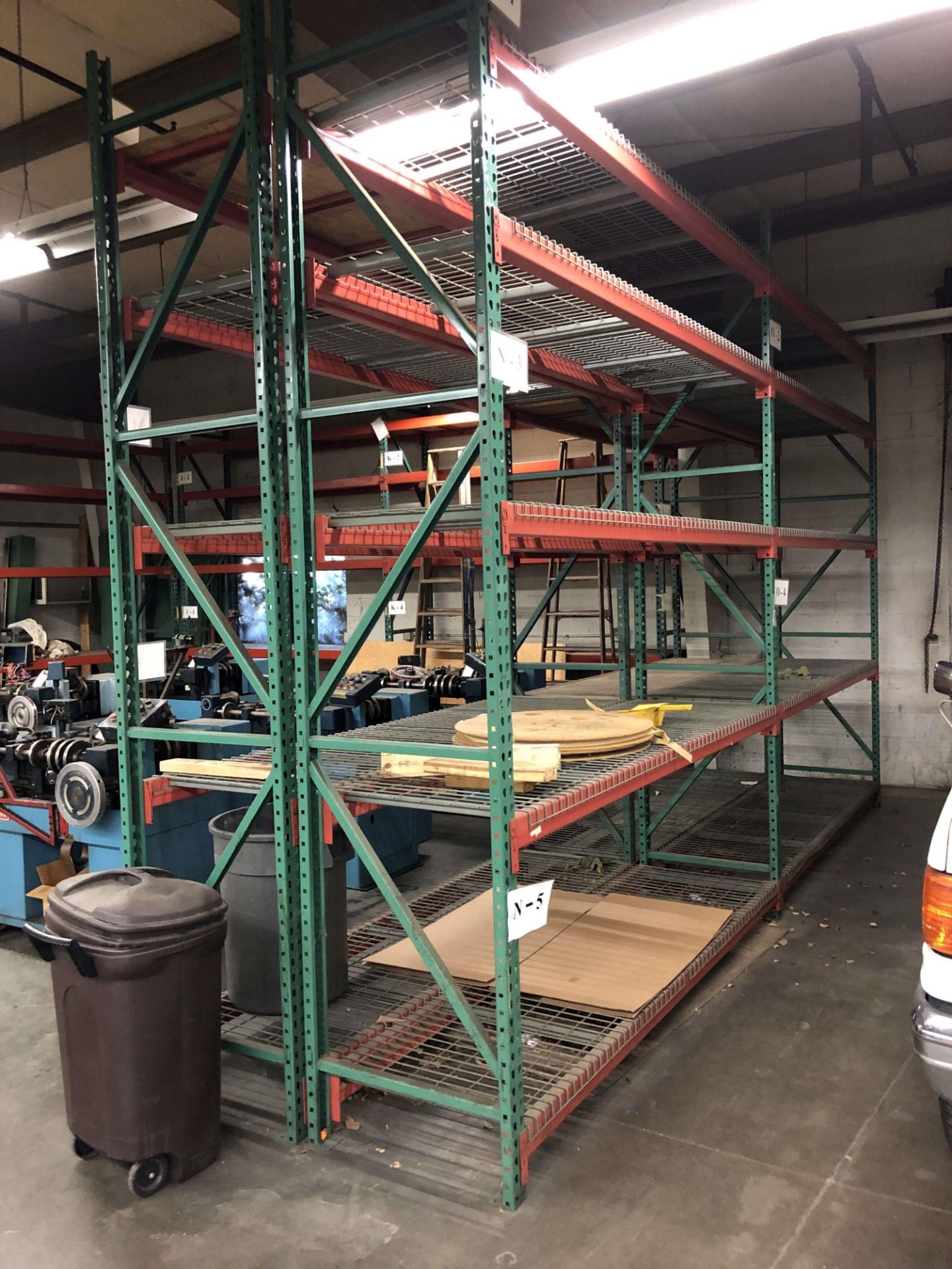 (9) Sections of Pallet Racking: (15) Uprights (12' H x 30" Deep), (90) Crossbeams (9' x 3-3/4"), Has