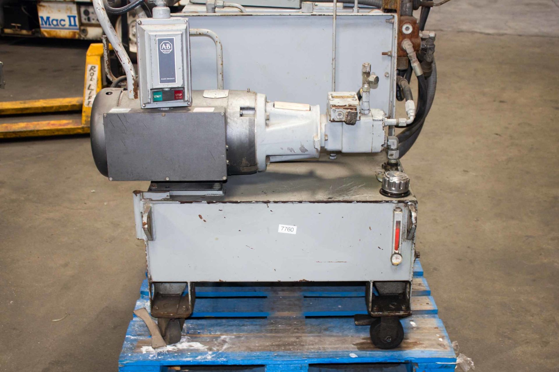 10 HP x 20 Gallon Baldor Portable Hydraulic Power Pack Unit Quick Releases - Located In: