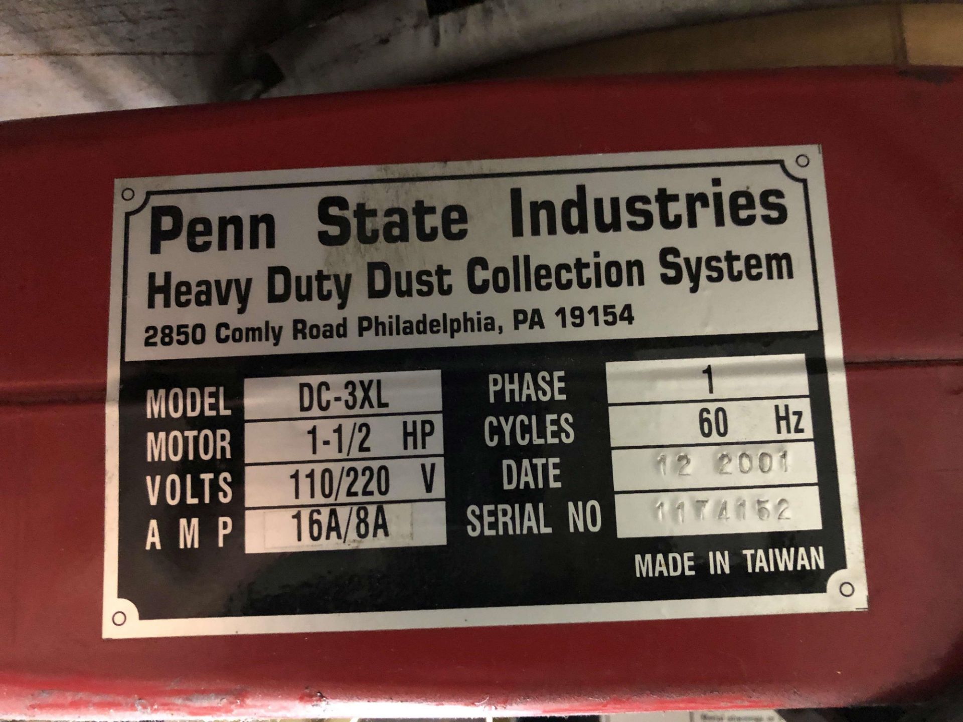 Penn State Industries 1-1/2 HP Blower, Model DC-3XL - Image 2 of 2