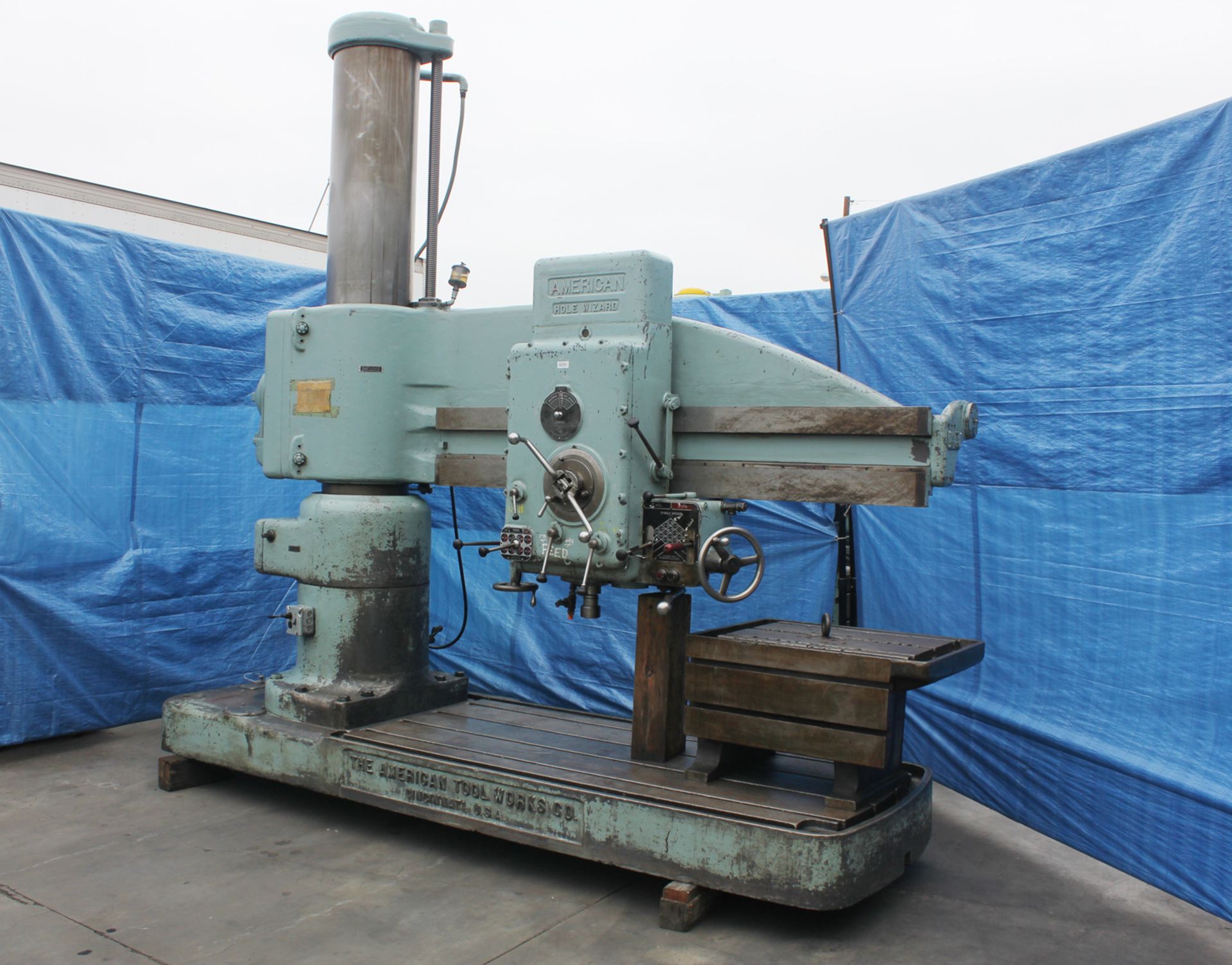 6' Arm x 15" Column American Radial Arm Drill Production Hole Drilling Machining - Located In: