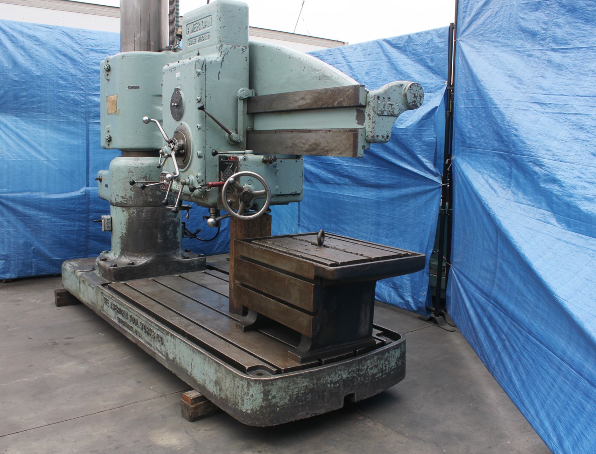 6' Arm x 15" Column American Radial Arm Drill Production Hole Drilling Machining - Located In: - Image 12 of 15