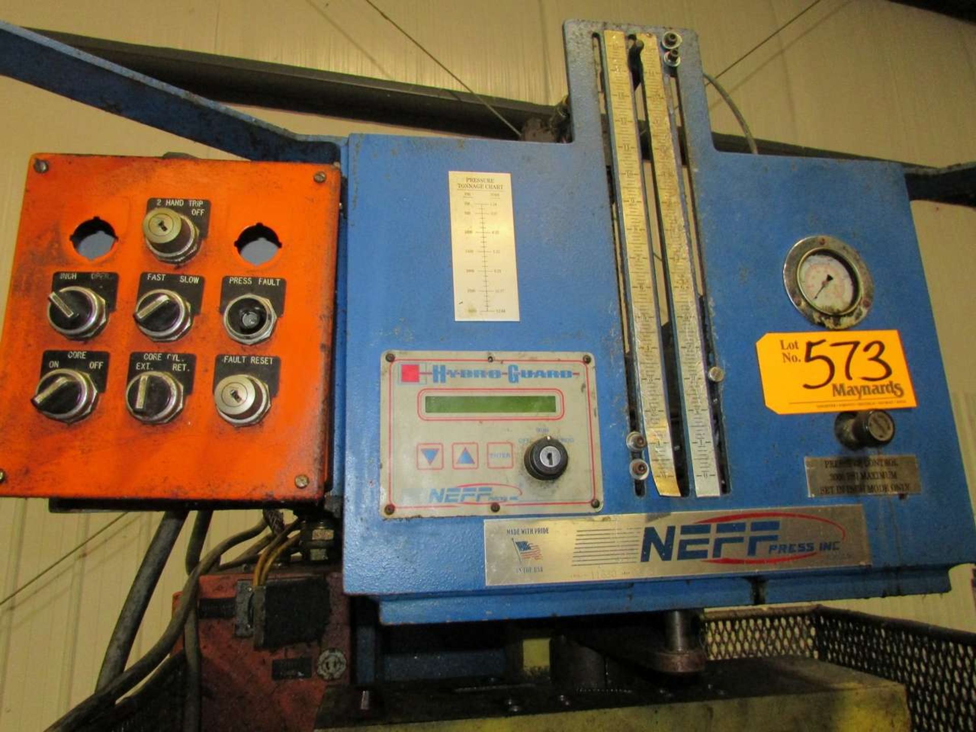 2001 Neff 12 Ton Hydraulic Gap Frame Trim Press - Image 3 of 9