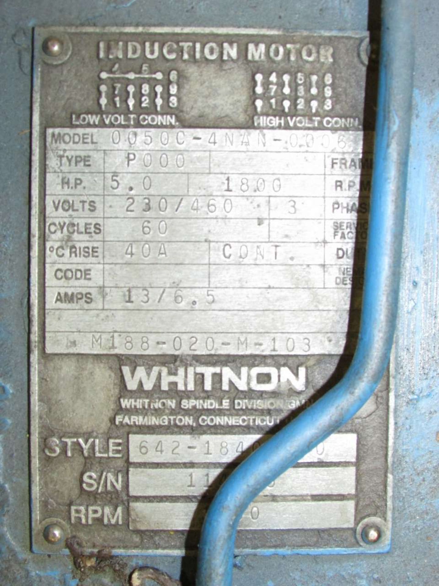 Whitnon Style 642-1840-340 5HP Spindle Drive - Image 5 of 5