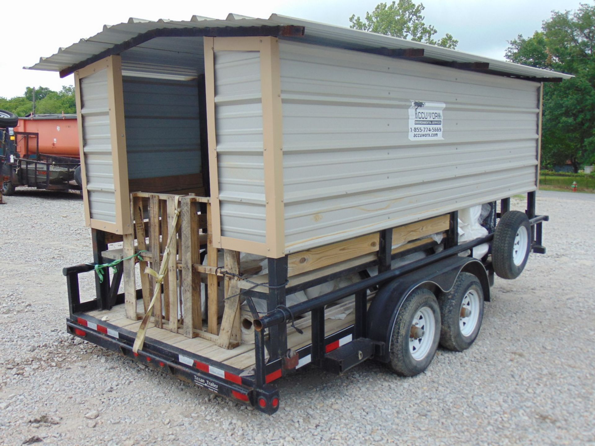 2012 Big Tex 10PI-16BK 16' T/A Pipe Top Utiliy Trailer Outfitted w/ Cool Down Shed - (2) Port-A-Cool - Image 4 of 9