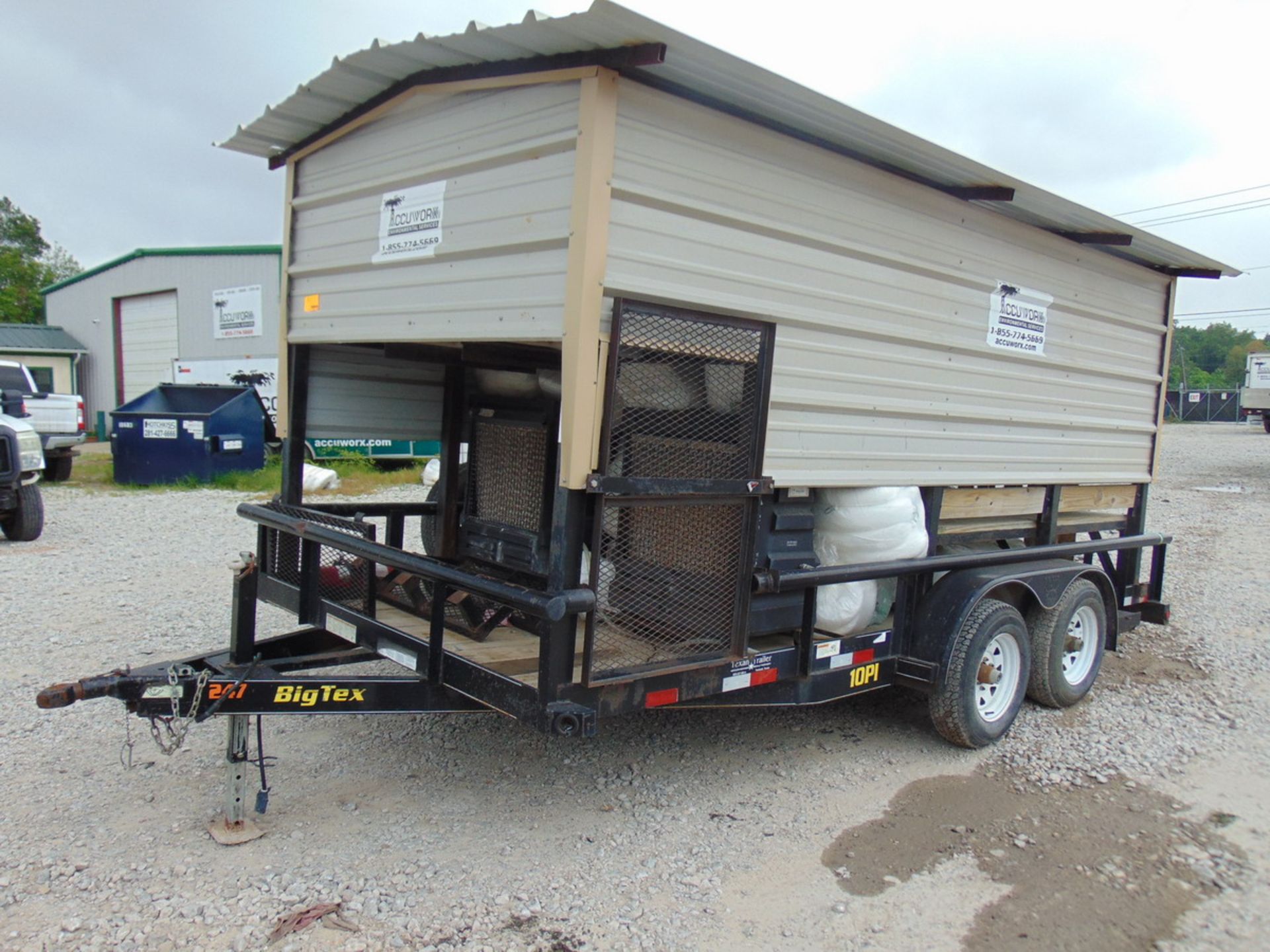 2012 Big Tex 10PI-16BK 16' T/A Pipe Top Utiliy Trailer Outfitted w/ Cool Down Shed - (2) Port-A-Cool - Image 2 of 9