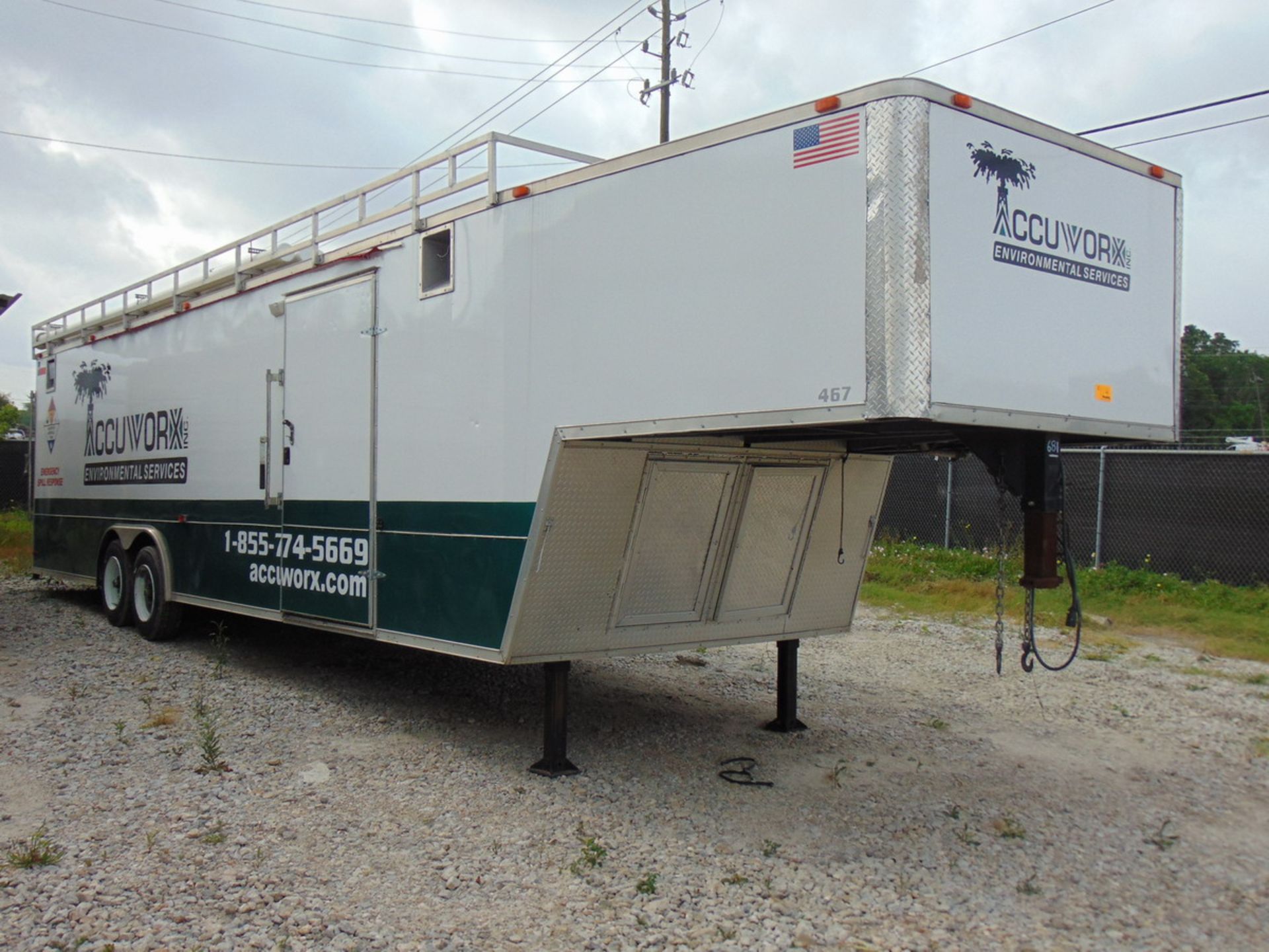 2013 Covered Wagon Trailers 28F Command 28' T/A Gooseneck Enclosed Cargo Trailer, Rear Ramp Door,