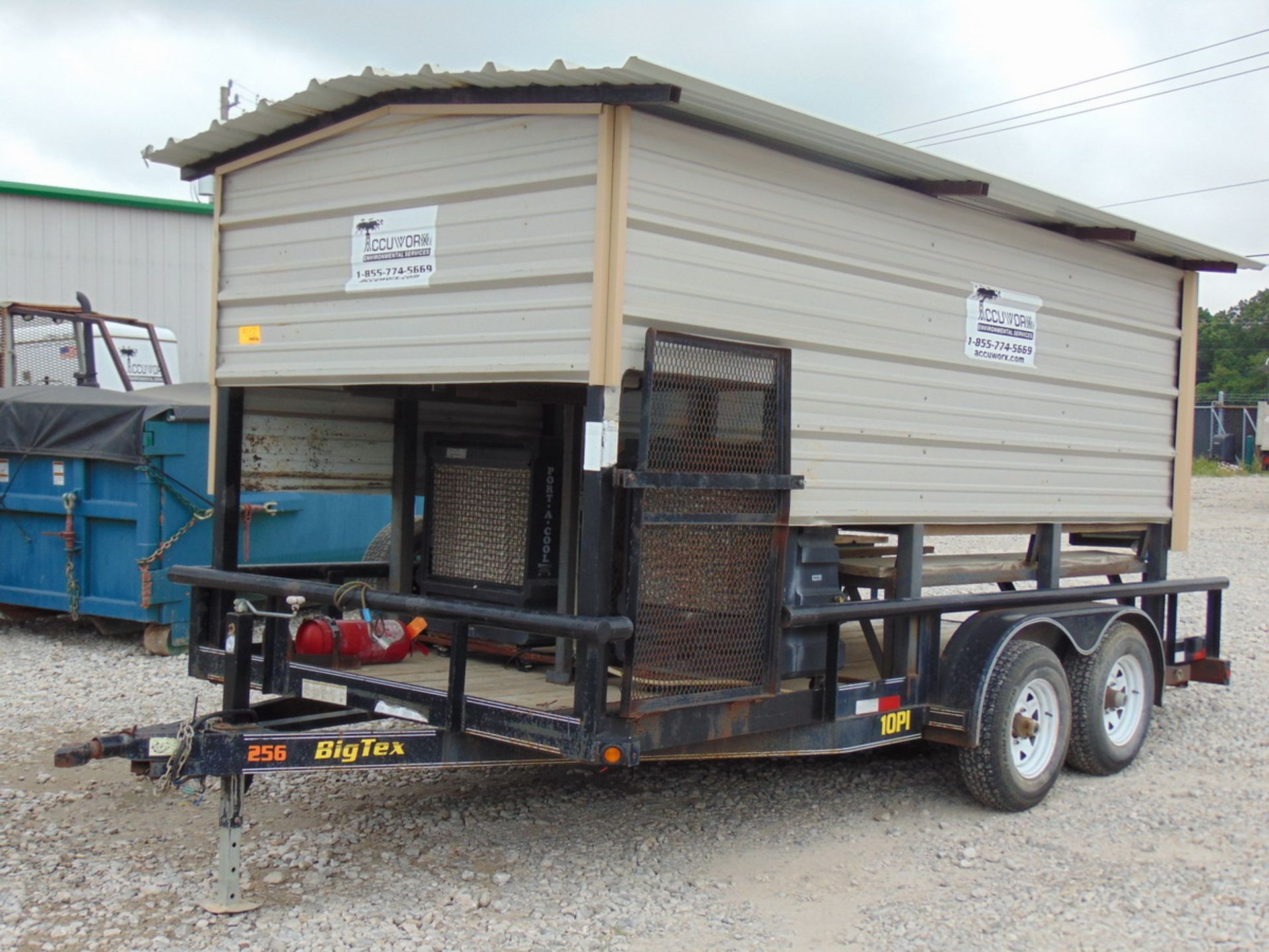 2011 Big Tex 10PI-16BK 16' T/A Pipe Top Utiliy Trailer Outfitted w/ Cool Down Shed - (2) Port-A-Cool - Image 2 of 9