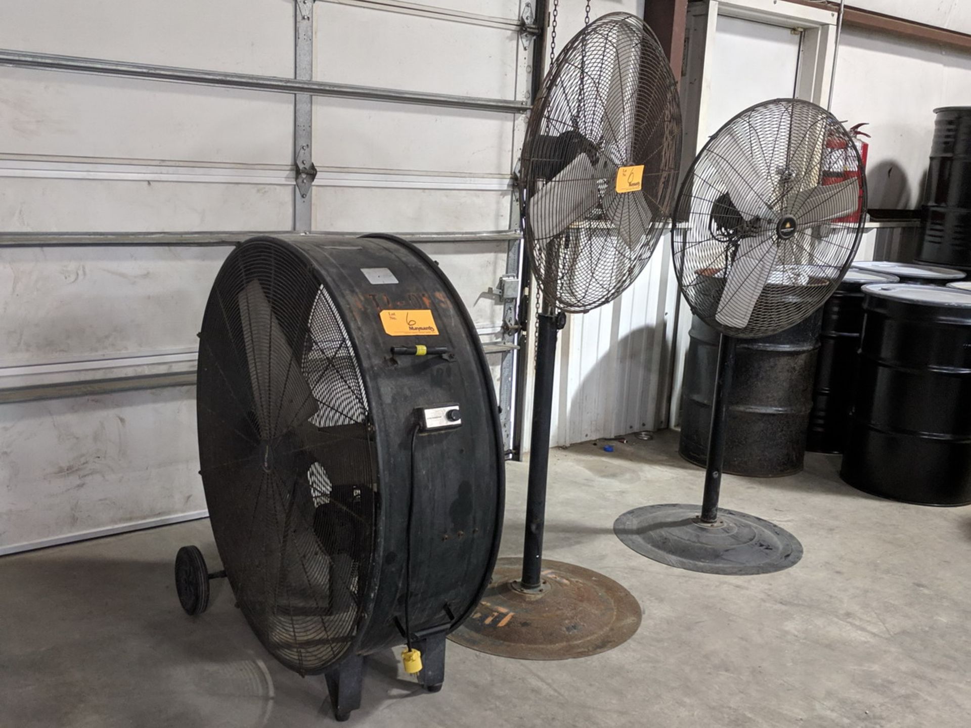 Fans (2) 30" Adjustable Pedestal Fans,120VAC, 60HZ, 240W, Mfg: County Line; (1) 42" Drum Fan, - Image 2 of 5