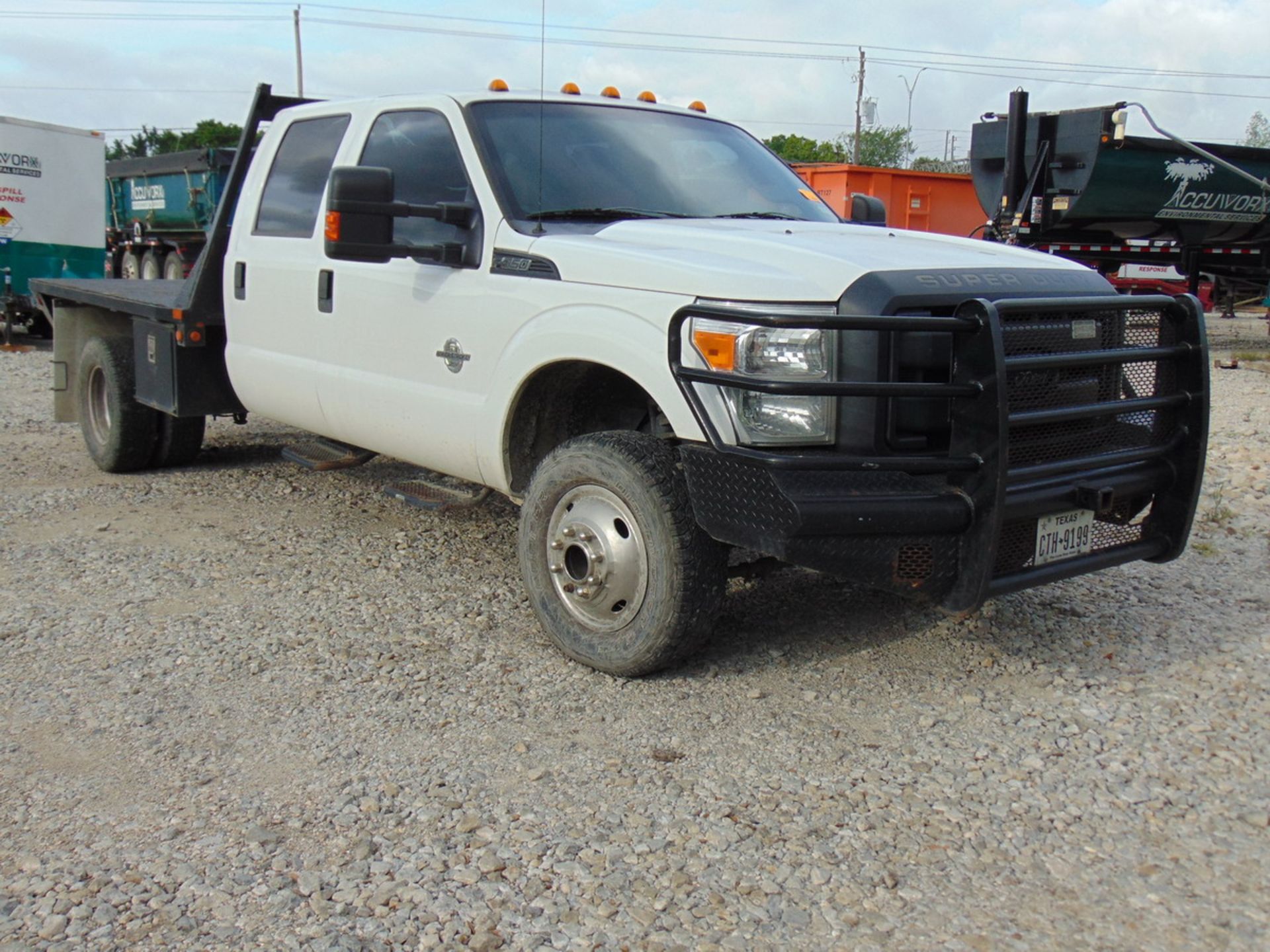 2014 Ford F-350 Super Duty Super Crew Flat Bed Pickup Truck, w/ Aux. Oil Tank and Pump, In-Bed - Image 2 of 14