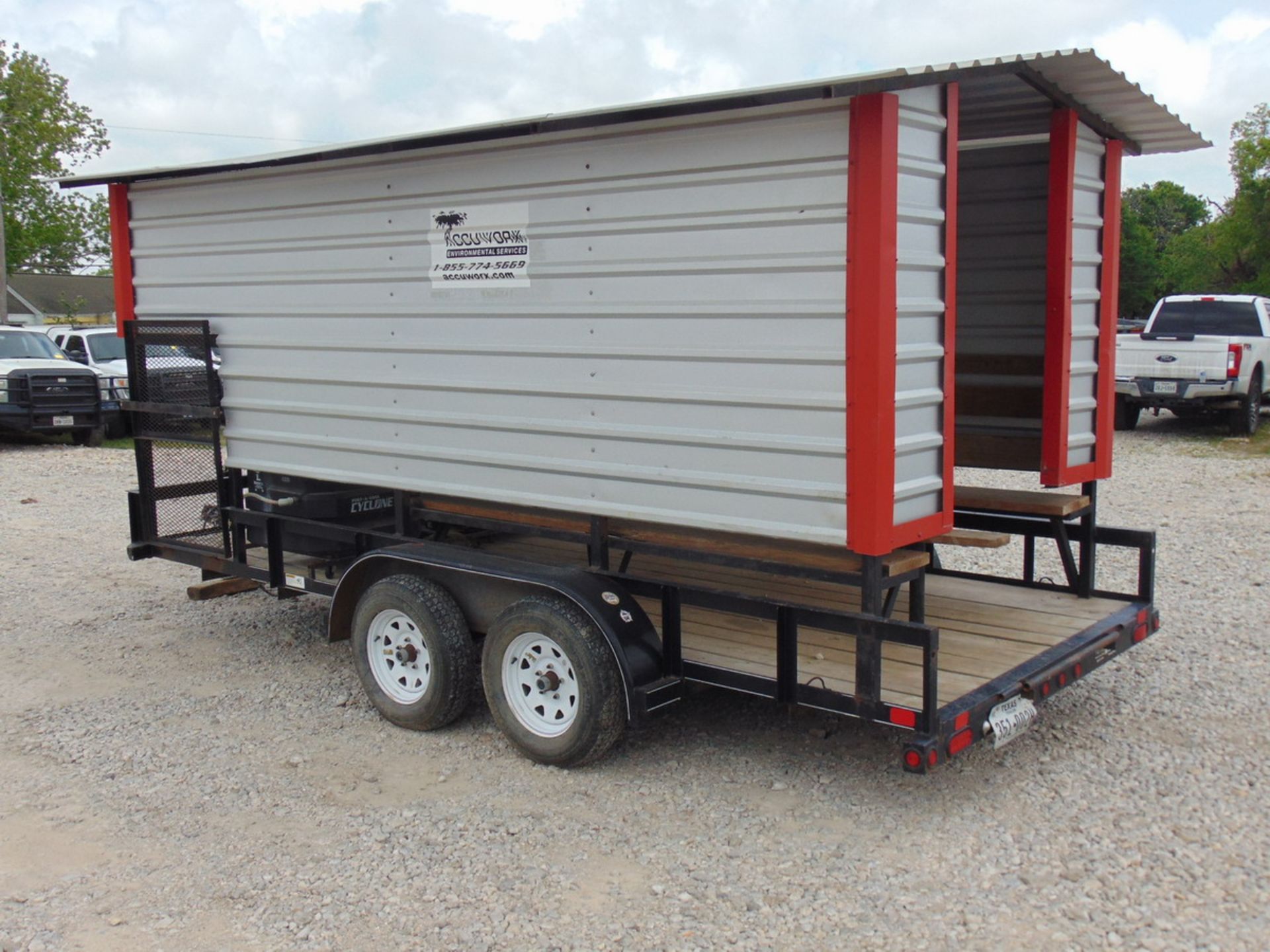 2014 Big Tex Utility 16' T/A Pipe Top Utiliy Trailer Outfitted w/ Cool Down Shed - (2) Port-A-Cool - Image 2 of 10