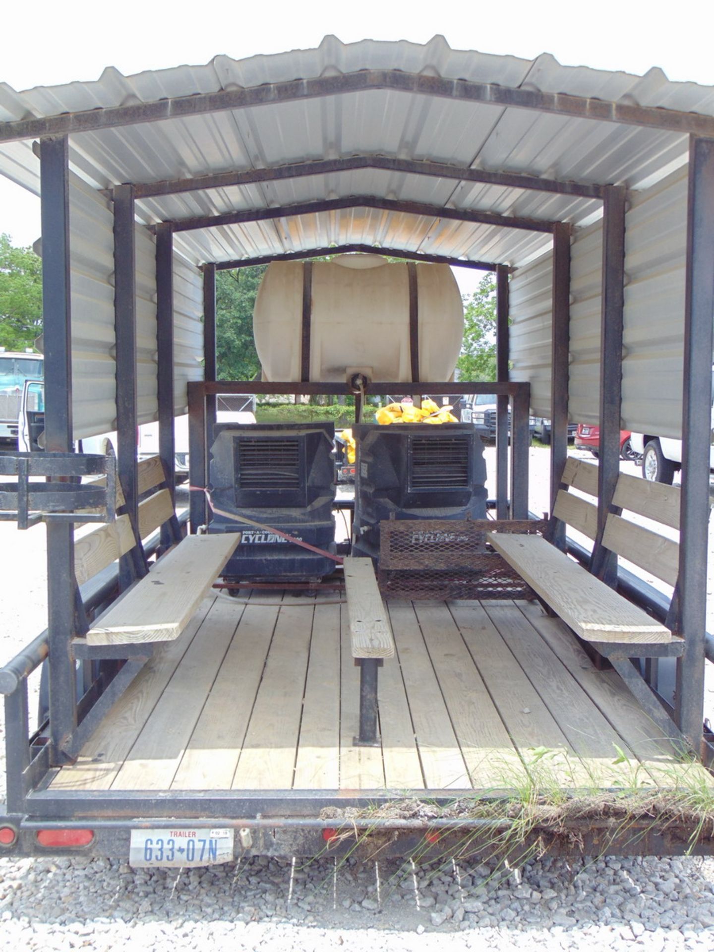 2012 Big Tex 10PI-16BK 16' T/A Pipe Top Utiliy Trailer Outfitted w/ Cool Down Shed - (2) Port-A-Cool - Image 6 of 9