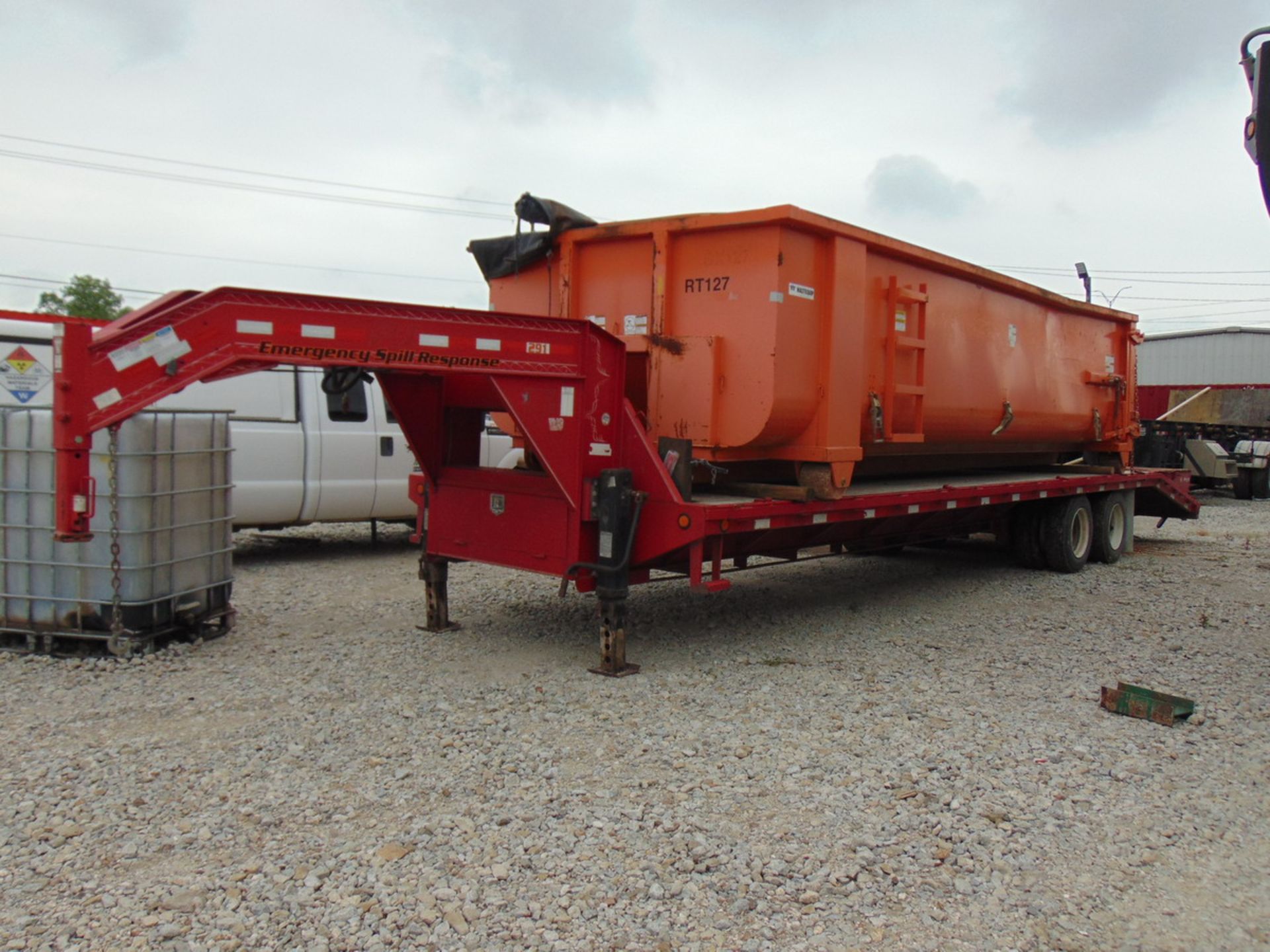 2013 PJ Gooseneck 26' T/A Gooseneck Flat Bed Beaver Tail Trailer, Wood Deck, Full Width Monster