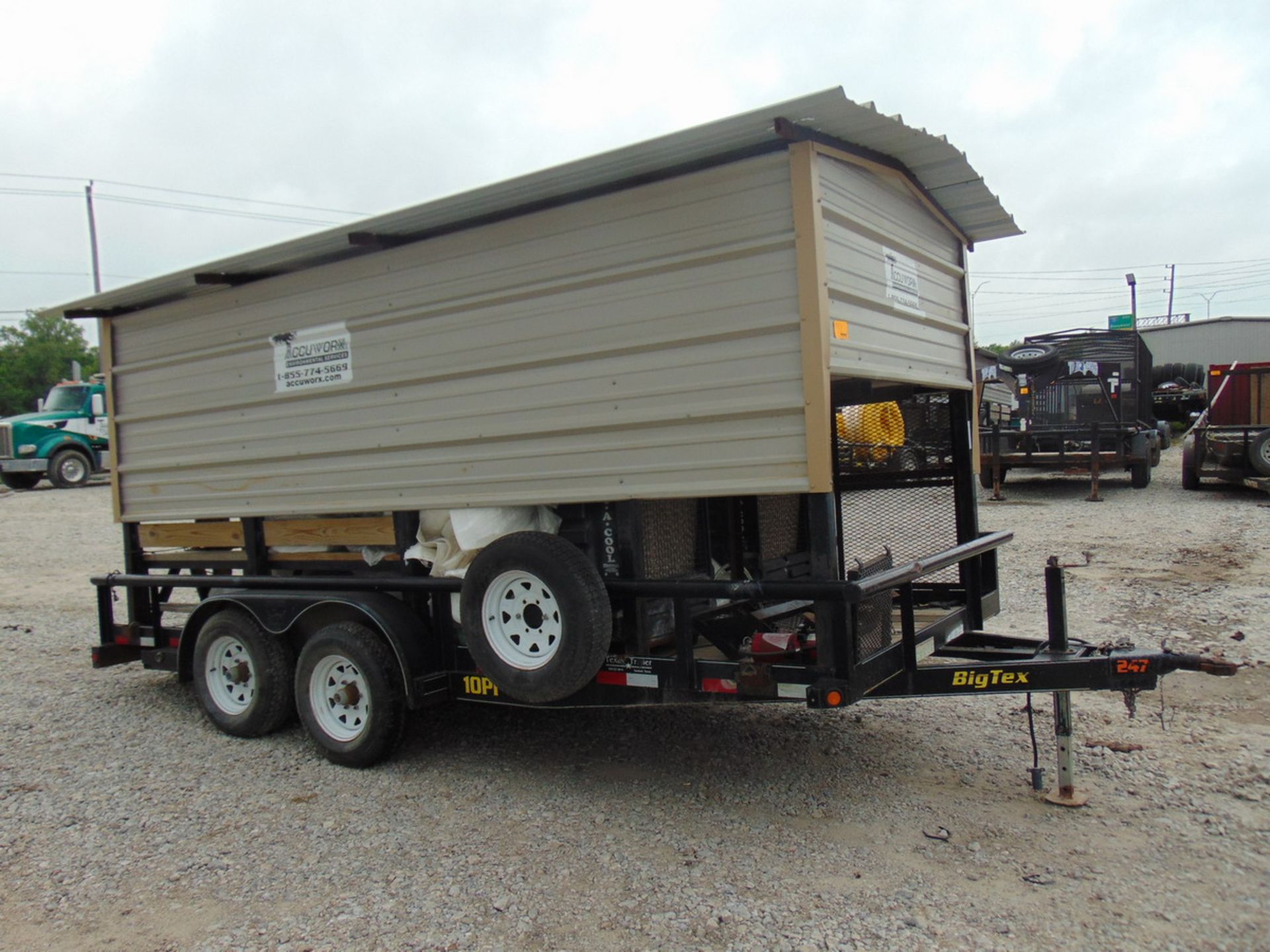 2012 Big Tex 10PI-16BK 16' T/A Pipe Top Utiliy Trailer Outfitted w/ Cool Down Shed - (2) Port-A-Cool