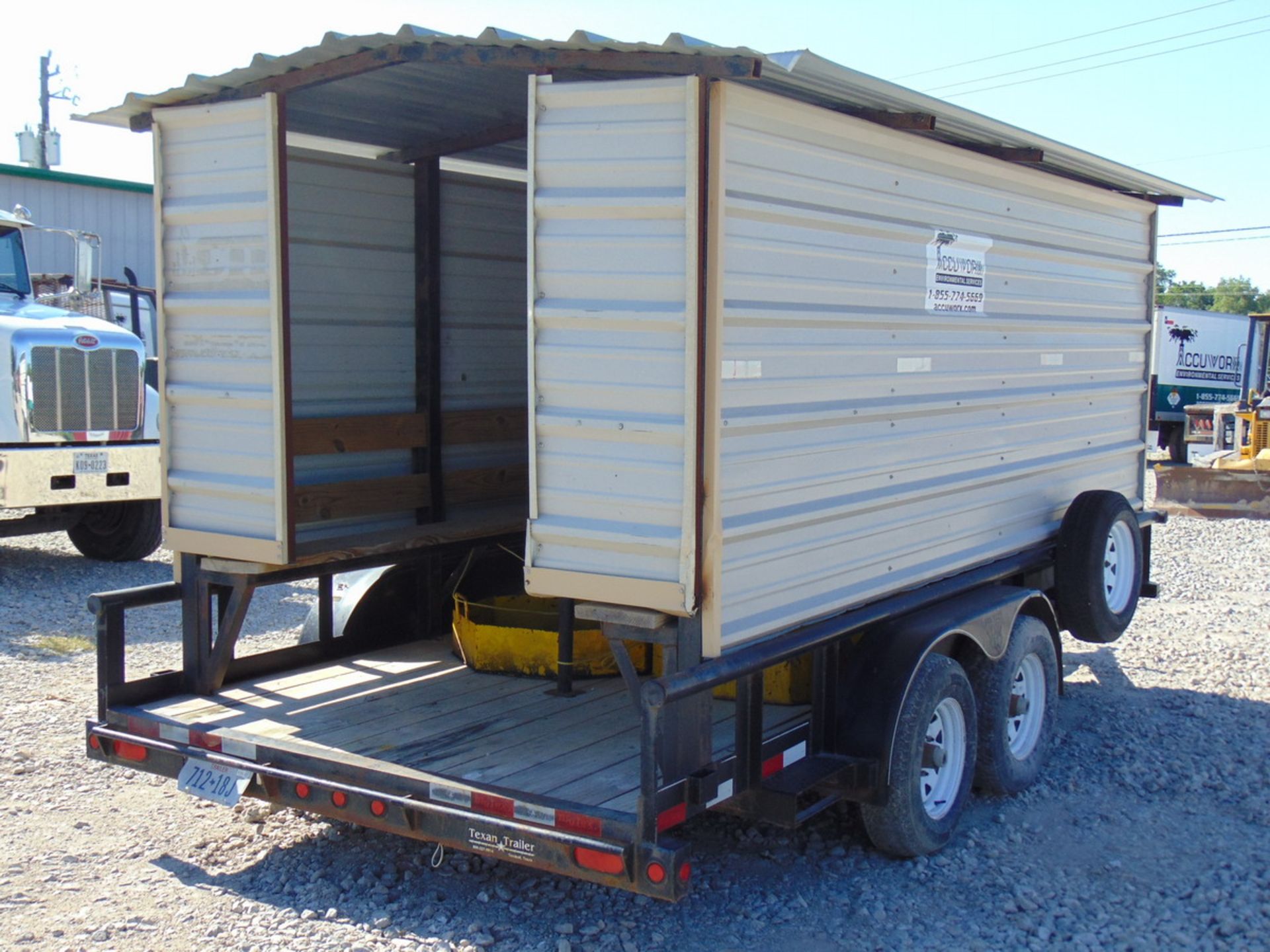 2012 Big Tex 10PI-16BK 16' T/A Pipe Top Utiliy Trailer Outfitted w/ Cool Down Shed, (2) Port-A- - Image 4 of 11