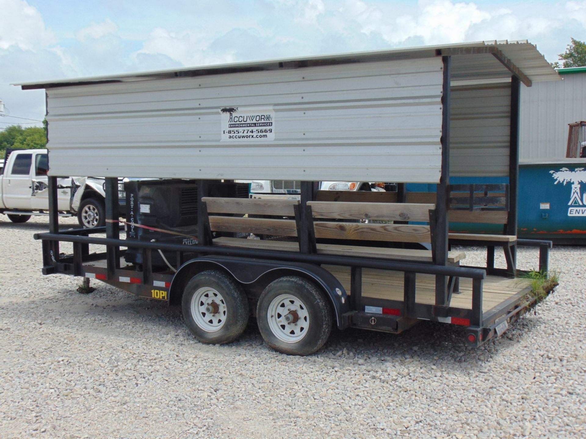 2012 Big Tex 10PI-16BK 16' T/A Pipe Top Utiliy Trailer Outfitted w/ Cool Down Shed - (2) Port-A-Cool - Image 3 of 9