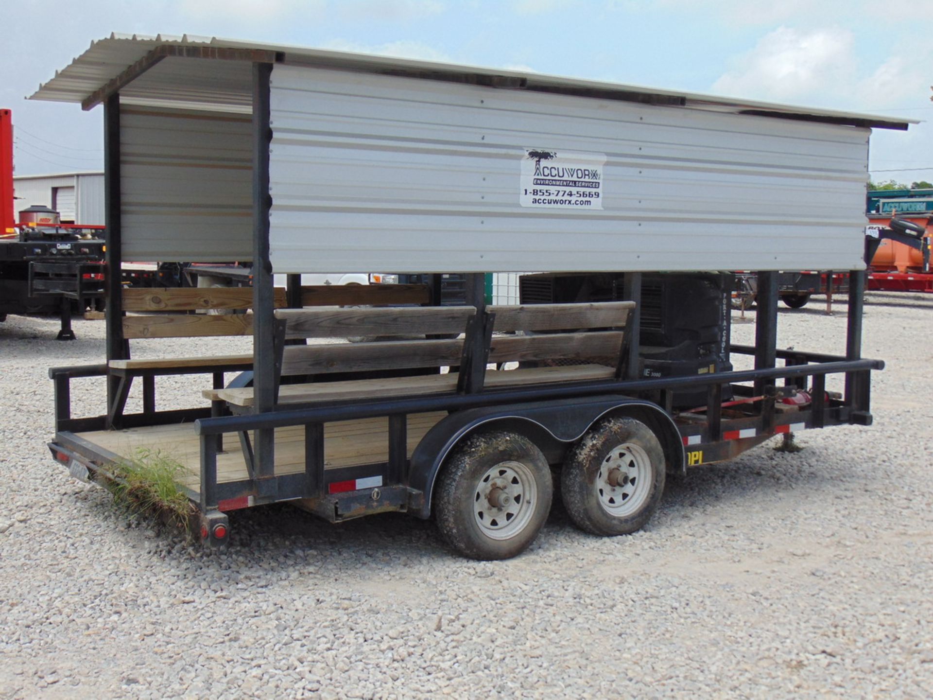 2012 Big Tex 10PI-16BK 16' T/A Pipe Top Utiliy Trailer Outfitted w/ Cool Down Shed - (2) Port-A-Cool - Image 4 of 9