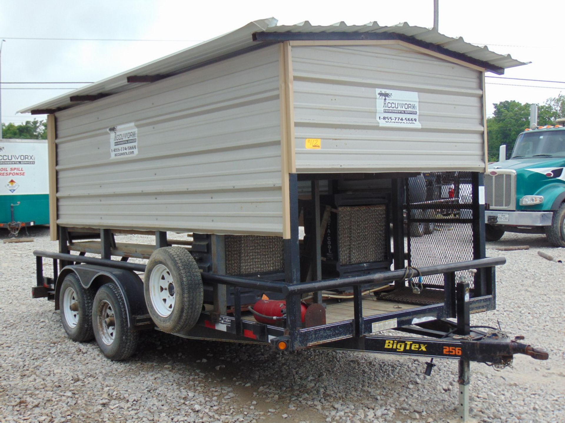 2011 Big Tex 10PI-16BK 16' T/A Pipe Top Utiliy Trailer Outfitted w/ Cool Down Shed - (2) Port-A-Cool