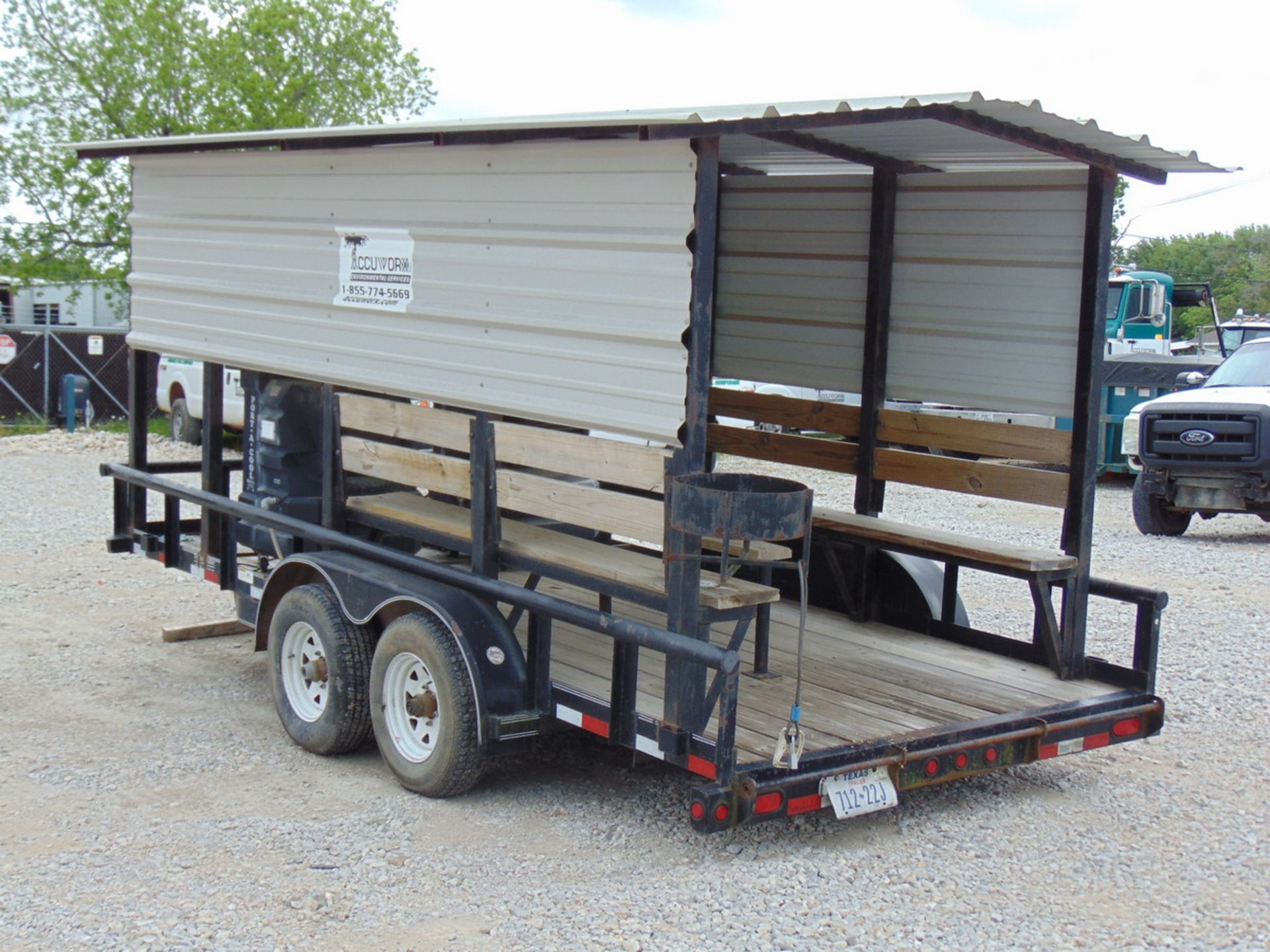 2012 Big Tex 10PI-16BK5FUR 16' T/A Pipe Top Utiliy Trailer Outfitted w/ Cool Down Shed - (2) Port- - Image 3 of 12