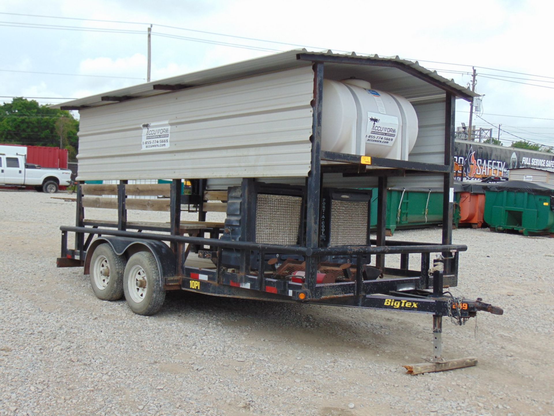 2012 Big Tex 10PI-16BK5FUR 16' T/A Pipe Top Utiliy Trailer Outfitted w/ Cool Down Shed - (2) Port-