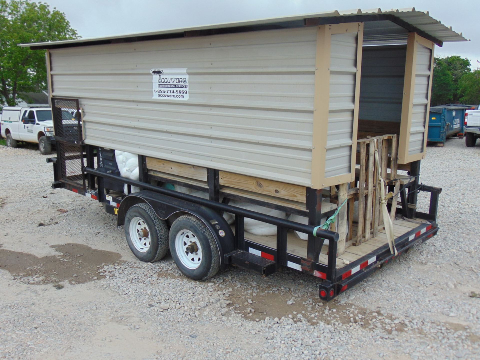 2012 Big Tex 10PI-16BK 16' T/A Pipe Top Utiliy Trailer Outfitted w/ Cool Down Shed - (2) Port-A-Cool - Image 3 of 9