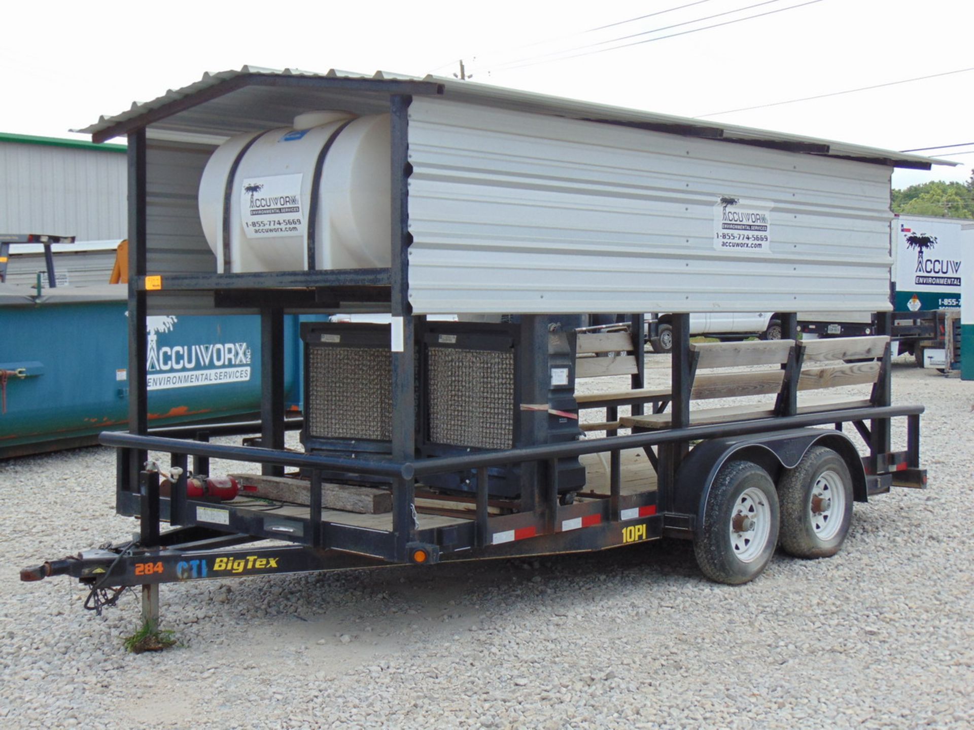 2012 Big Tex 10PI-16BK 16' T/A Pipe Top Utiliy Trailer Outfitted w/ Cool Down Shed - (2) Port-A-Cool - Image 2 of 9